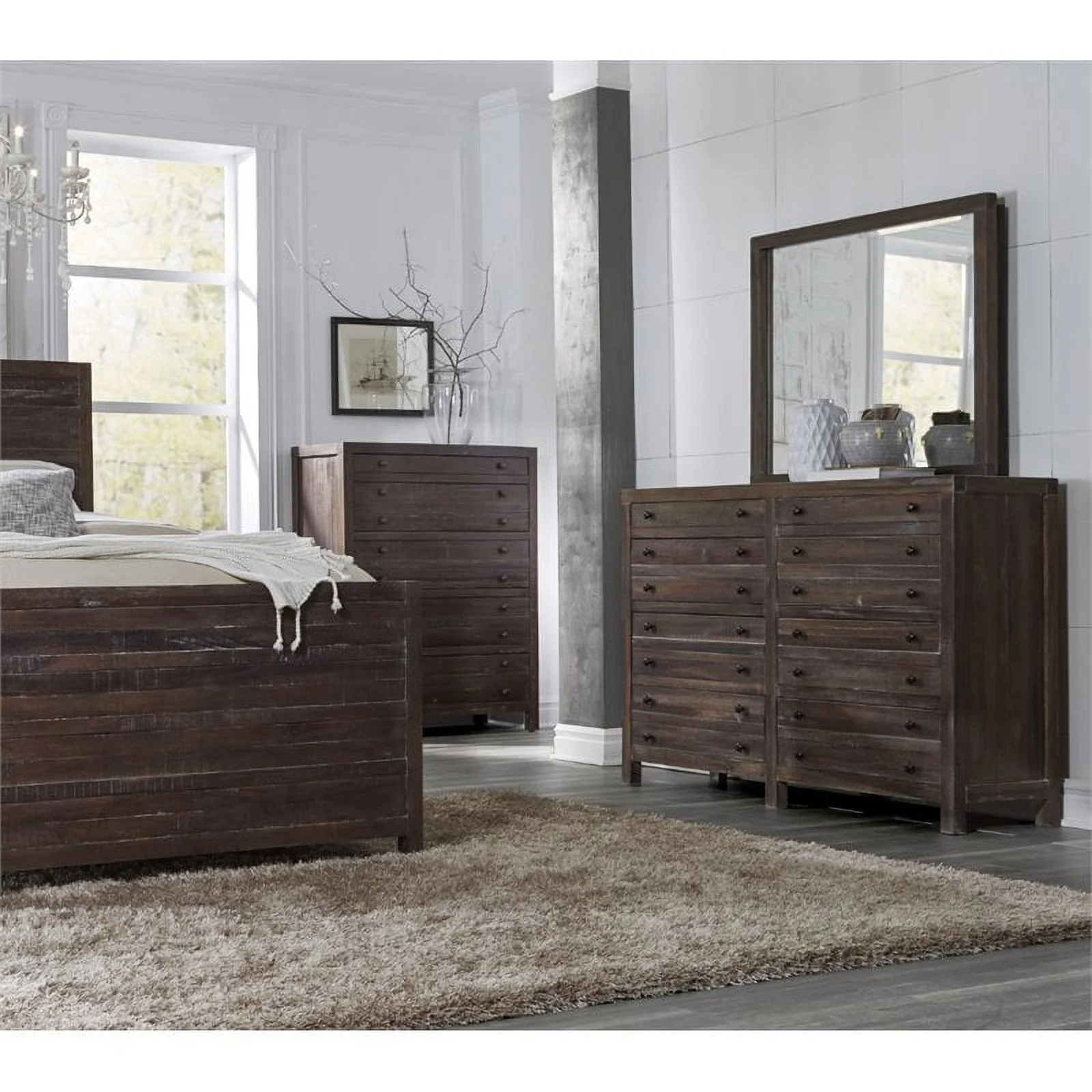 Modus Townsend 8 Drawer Solid Wood Dresser in Java