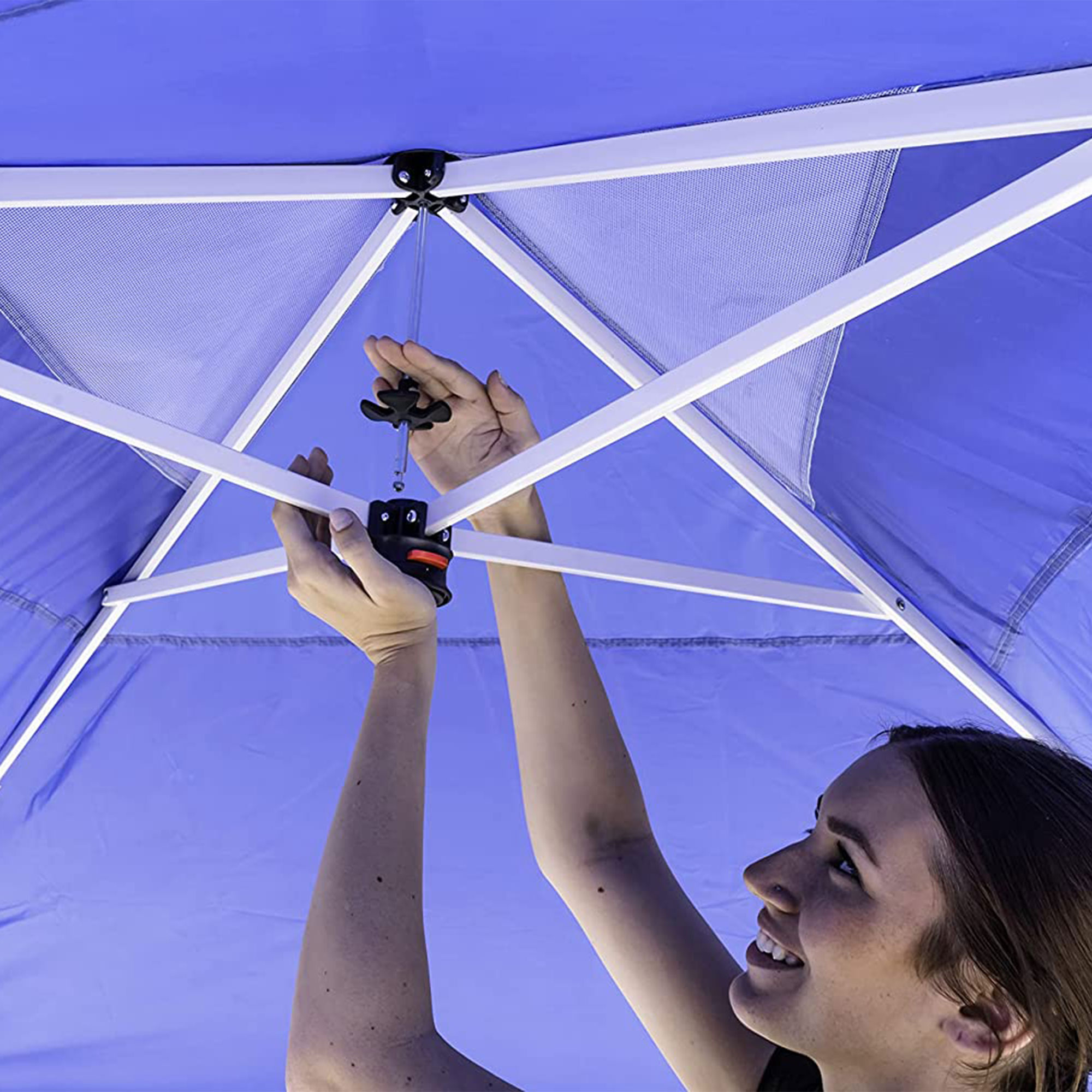 OneTouch 10 Ft x 10 Ft Instant Shade Canopy w/ Center Lock Technology, Blue