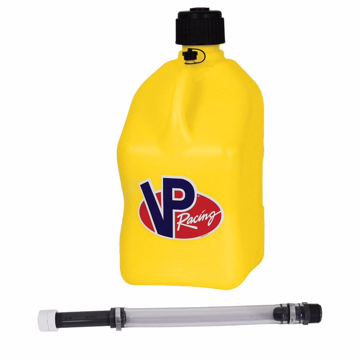 VP Racing Fuels 5.5 Gal Motorsport Utility Jug and 14 Inch Hose, Yellow