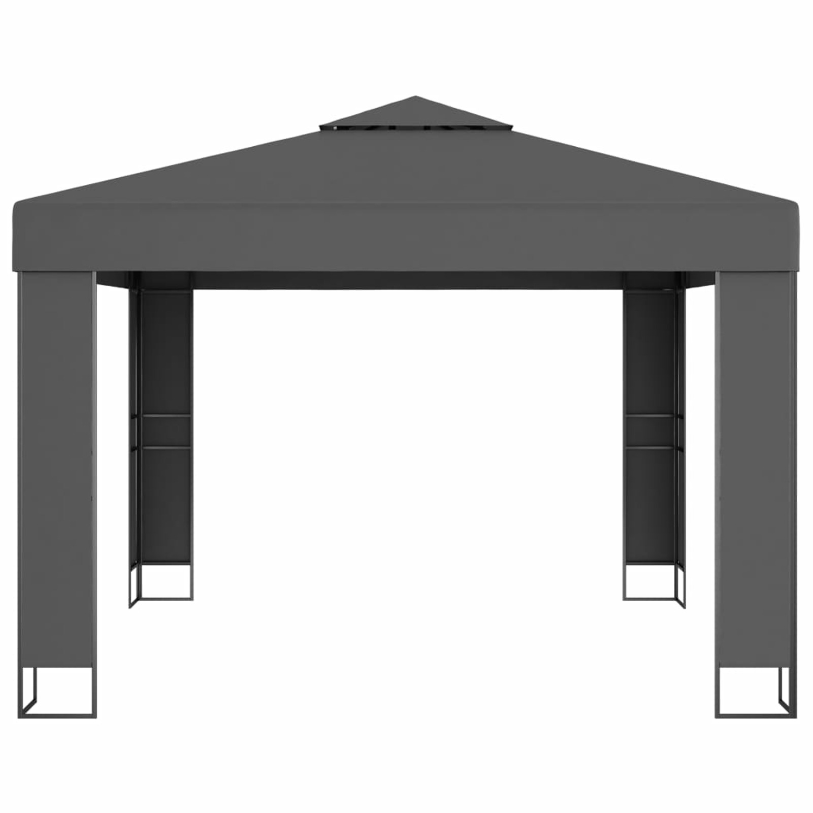 Anself Party Tent with Double Roof Outdoor Gazebo Canopy Steel Frame Sun Shade Shelter for Patio, Wedding, BBQ, Camping, Festival Events 9.8ft x 9.8ft (W x D)
