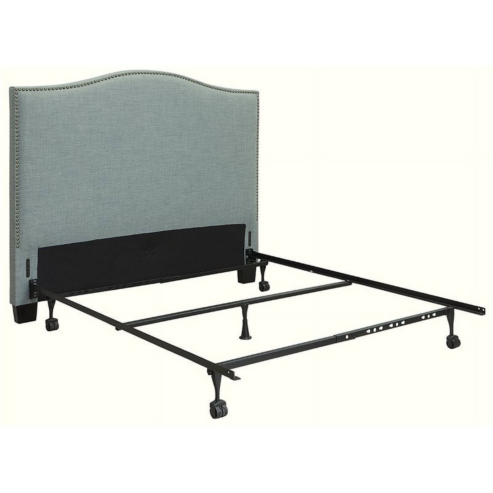 Bowery Hill Traditional Wood Camelback Queen Panel Headboard in Blue bird