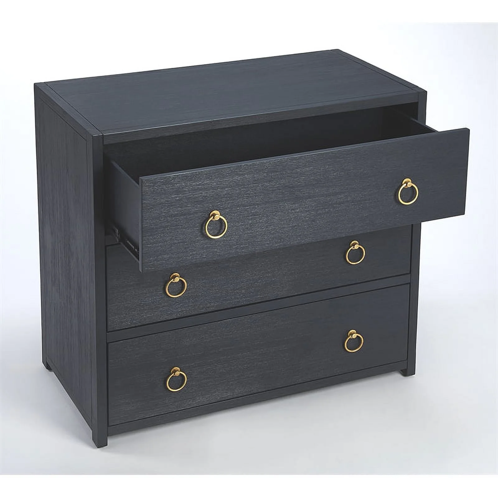 Home Square 3-Piece Set with Dresser and 2 Nightstands in Navy Blue
