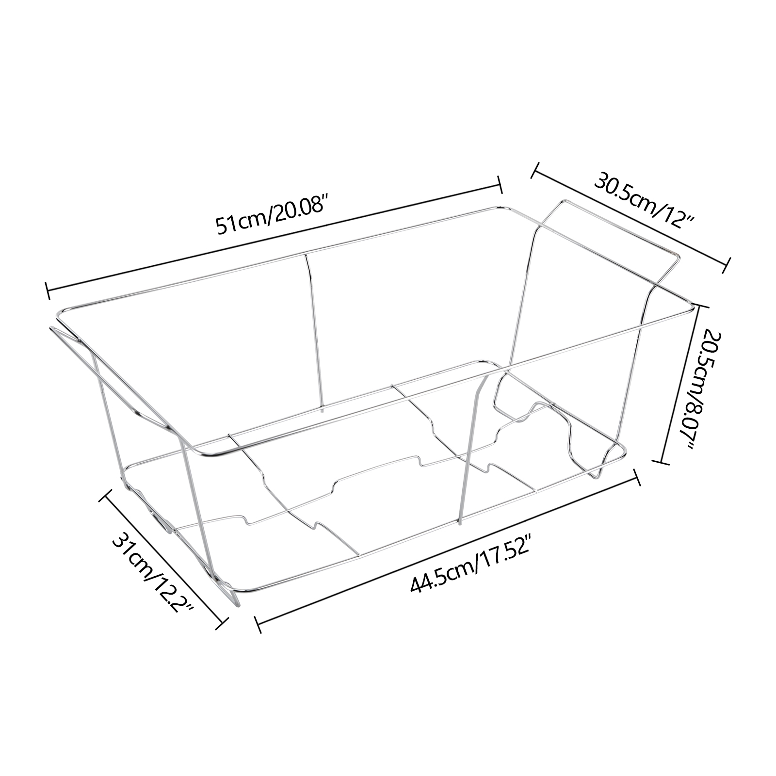 24Pcs Stand Serving Trays Buffet Dish Warmer Rack Wire Chafing Dish Rack