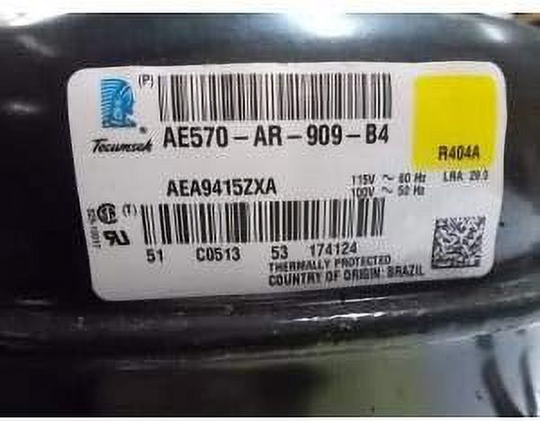 TECUMSEH AE570AR-909-B4JL/AEA9415ZXA 1/5 TEMP HERMETIC COMPRESSOR 115/60/1 R-404A