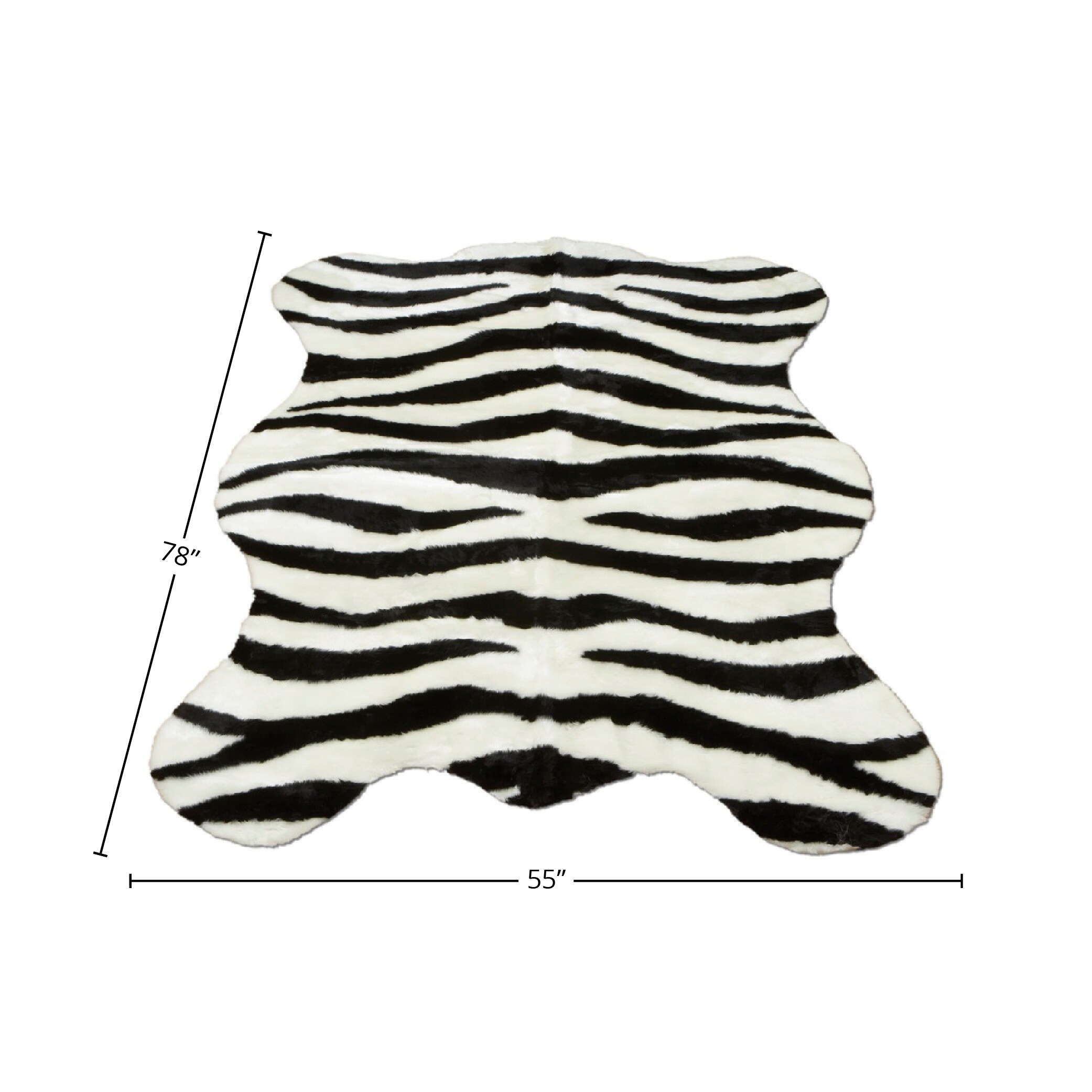 Walk on Me Rugs Zebra Bold Stripe Area Rug White 4'7