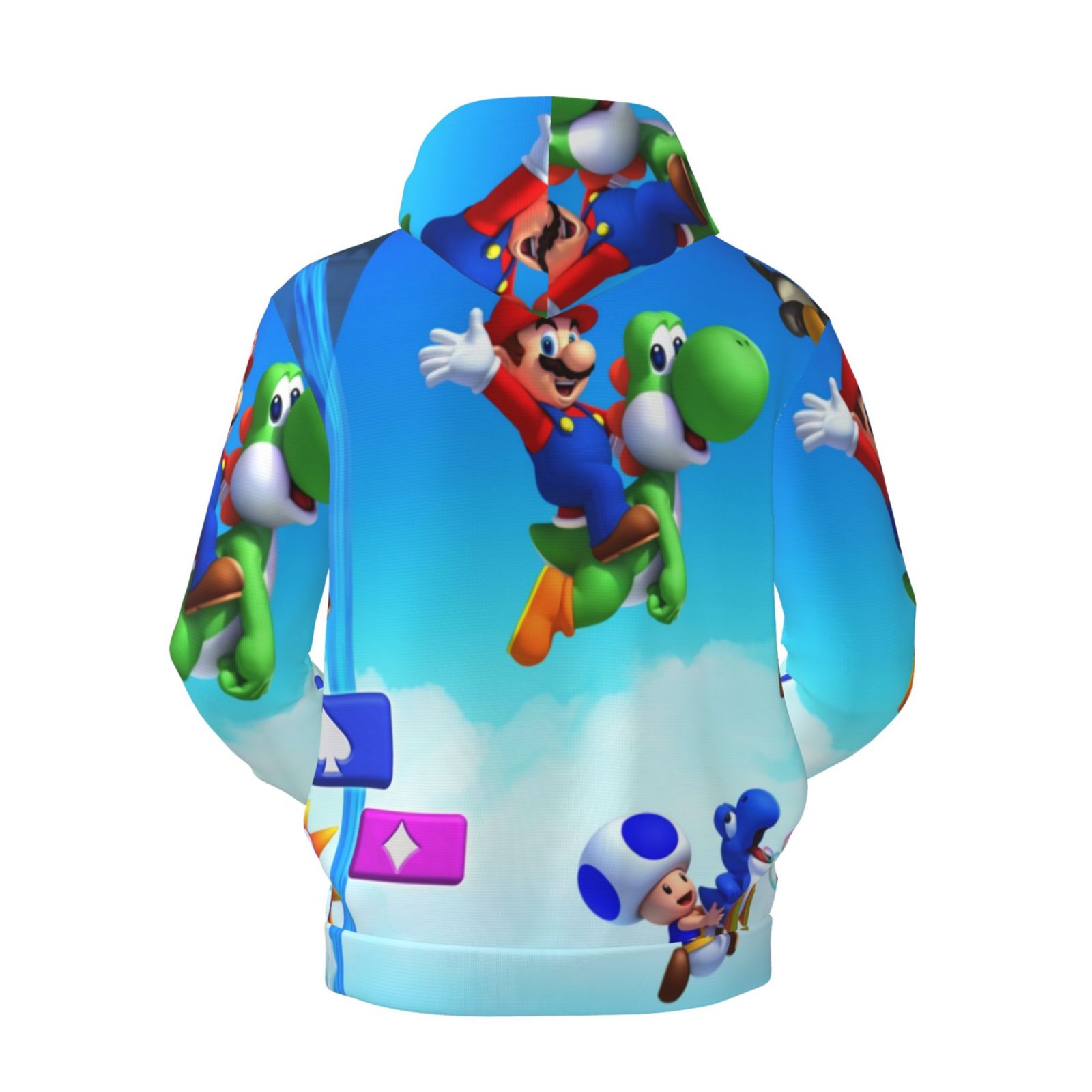 Super Mario Game Men's Sweatshirt Hoodies Soft Plush Fleece Pullover Novelty 3D Print Hoody Hooded Daily Clothing