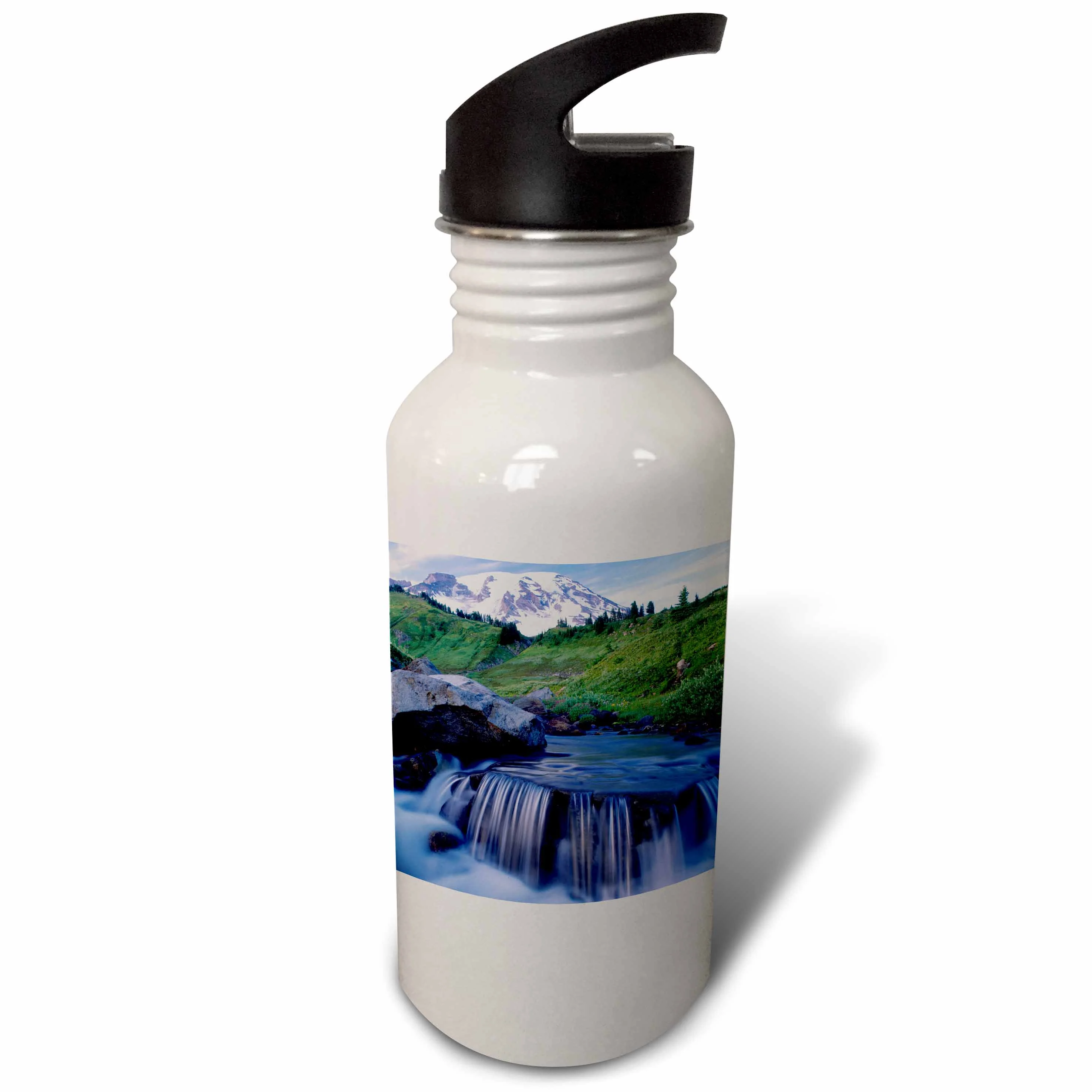 Edith Creek on Paradise Trail near Mt. Rainier NP lodge, WA, USA Flip Straw 21oz Water Bottle wb-332977-2
