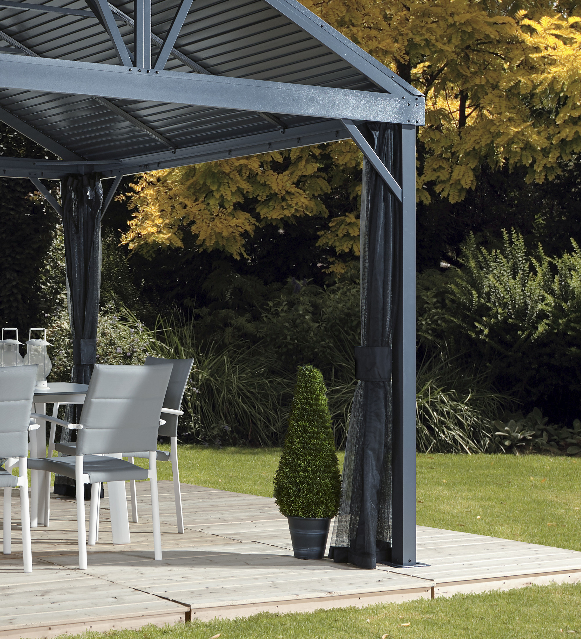 Sojag 500-9162820 8 x 8 ft. Sanibel I No.93LLL Gazebo Steel Roof