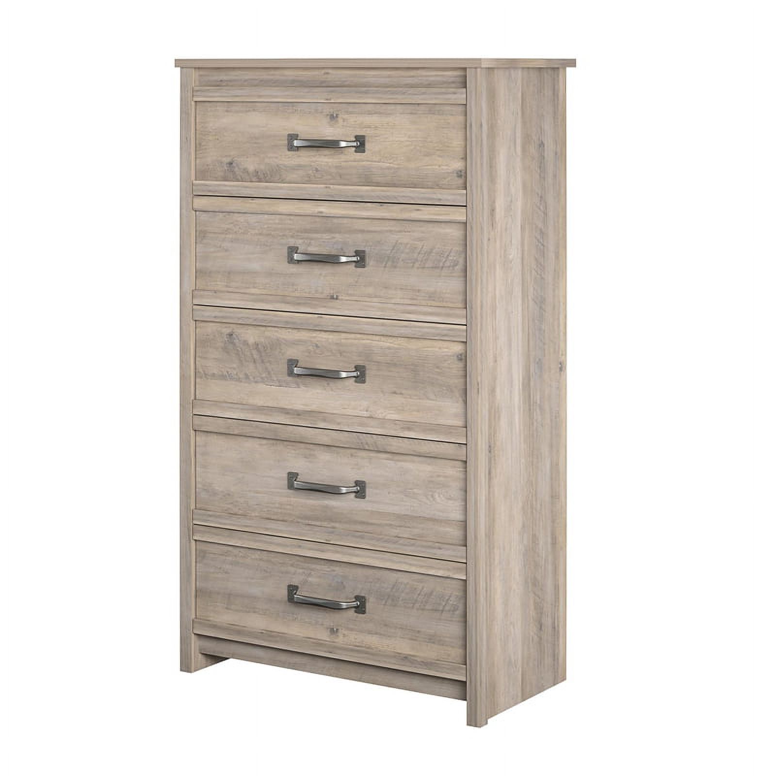 Ameriwood Home Bassinger 5 Drawer Dresser in Gray Oak