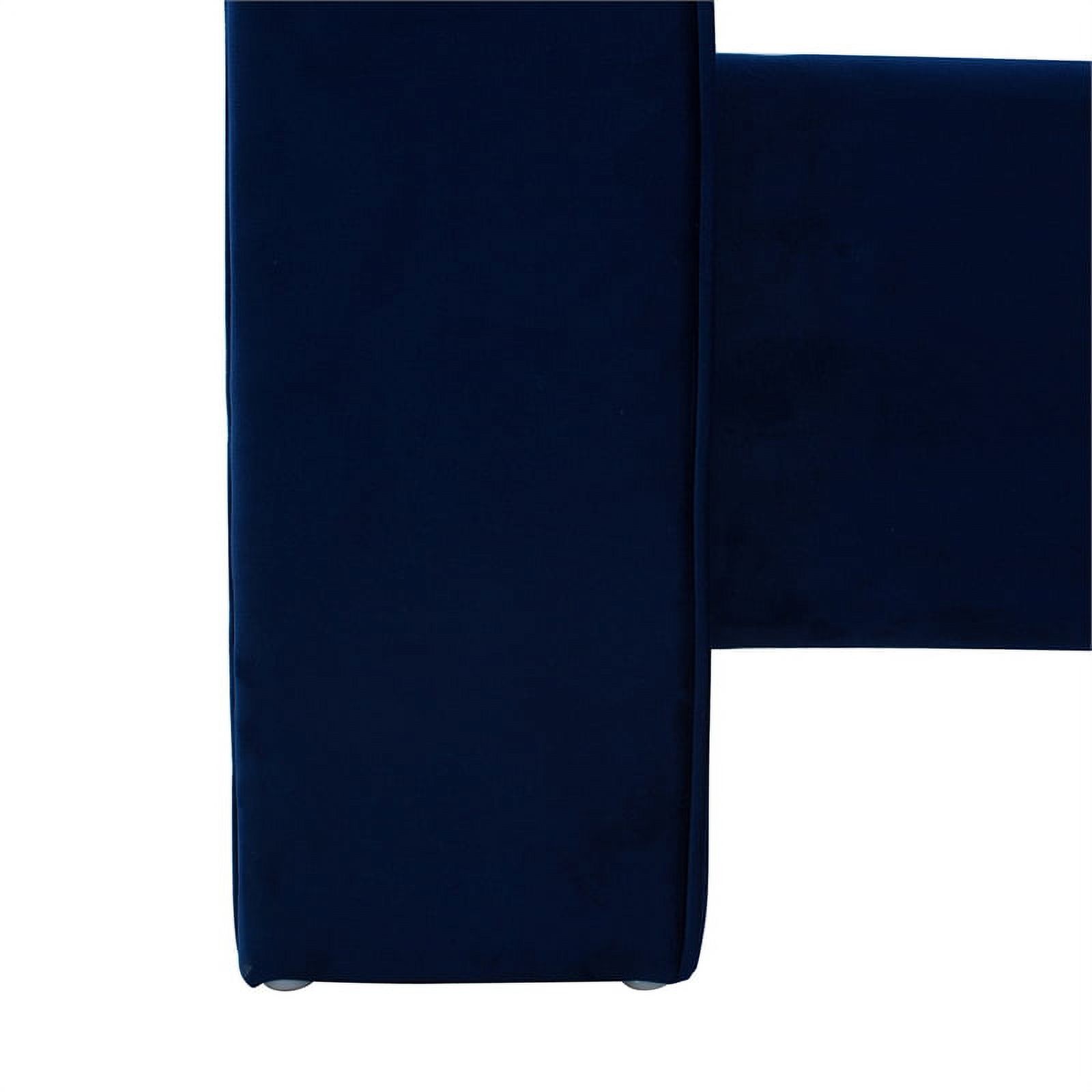 Maklaine Modern Hardwood Tufted Wingback Queen Bed in Navy Blue