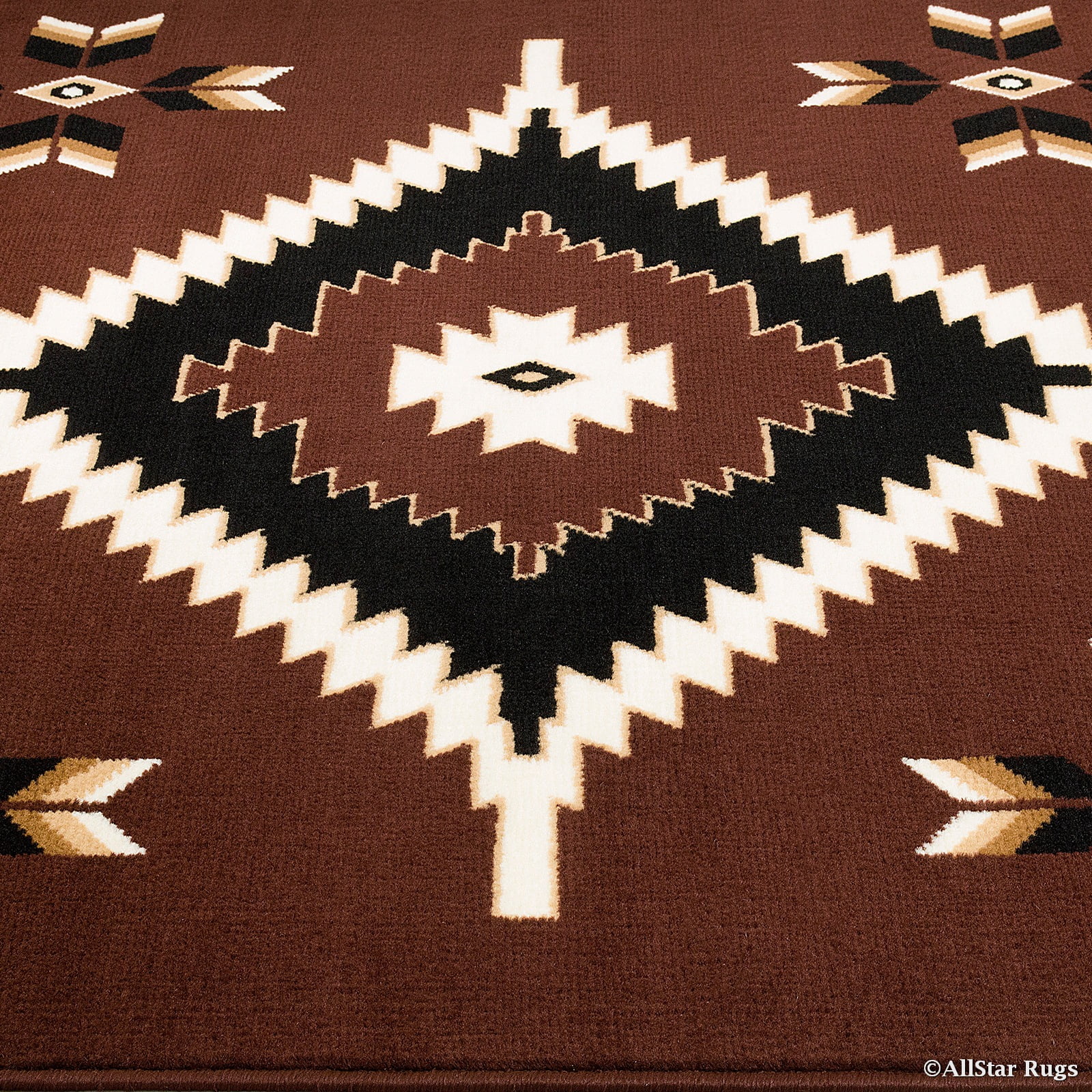 Allstar Dark Brown Woven High Quality Rug. Traditional. Persian. Flower. Western. Design Area Rug (7' 7