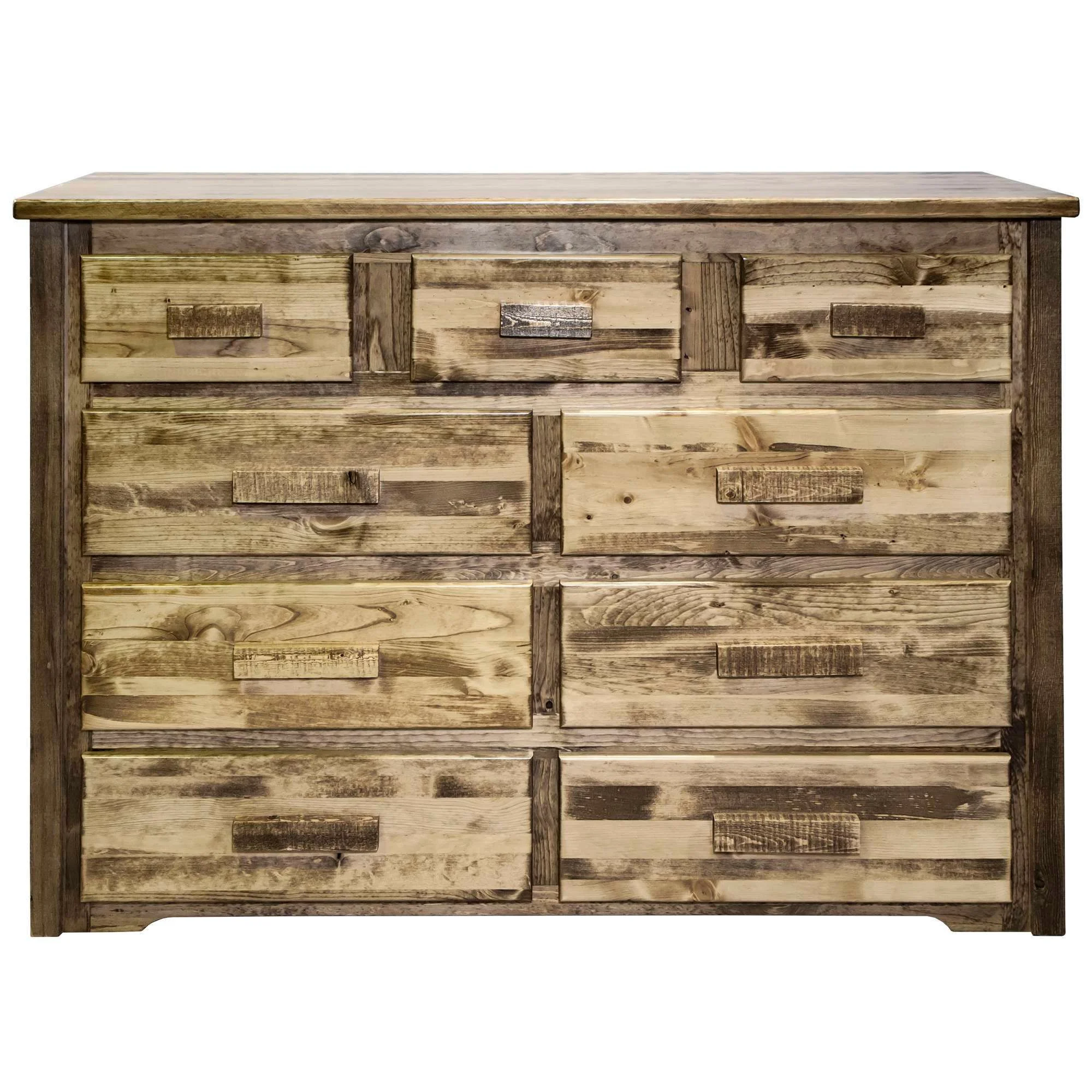 Homestead Collection 9 Drawer Dresser, Stain & Clear Lacquer Finish