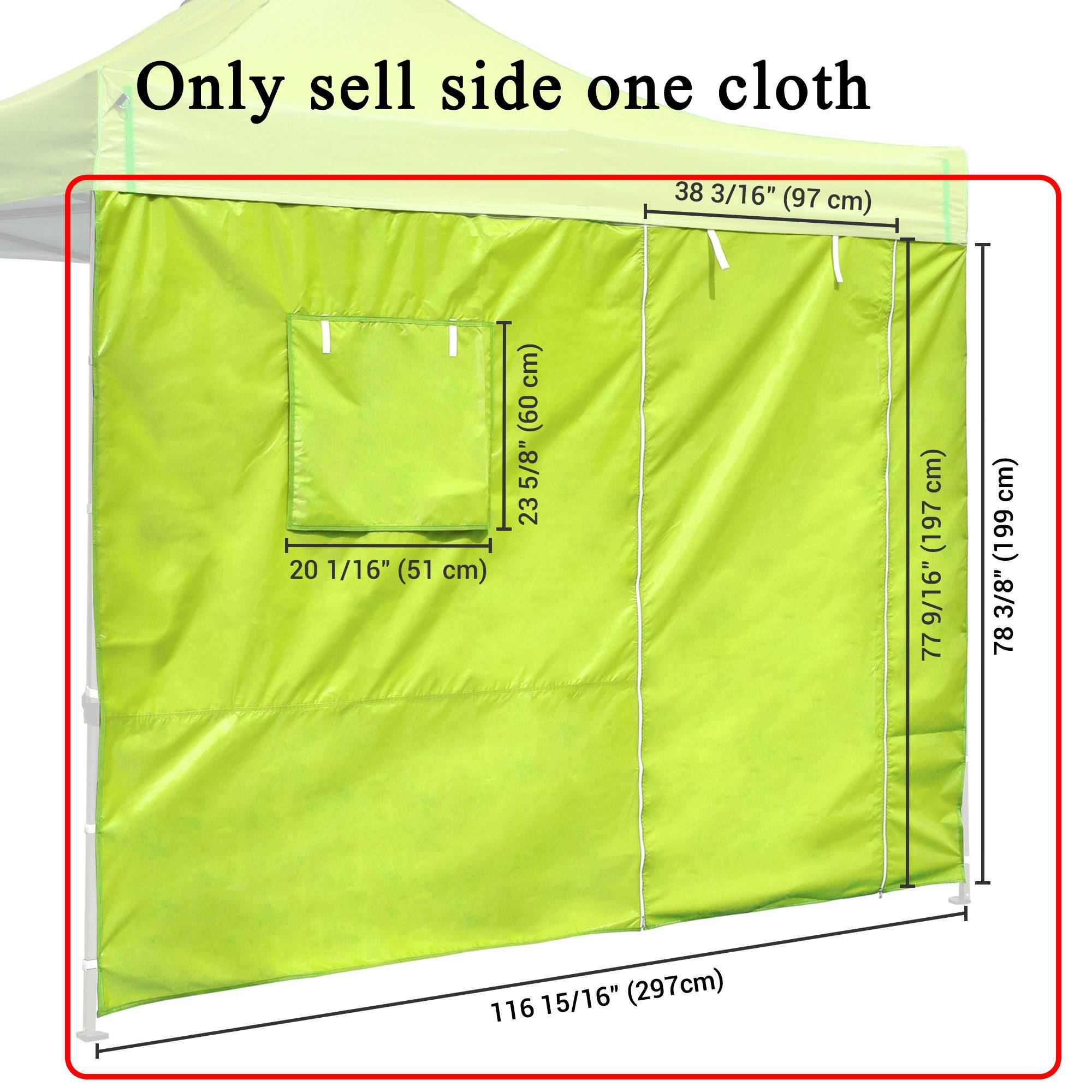 10x10ft EZ Canopy Gazebo Silver Coated Side Wall With Windows + Door