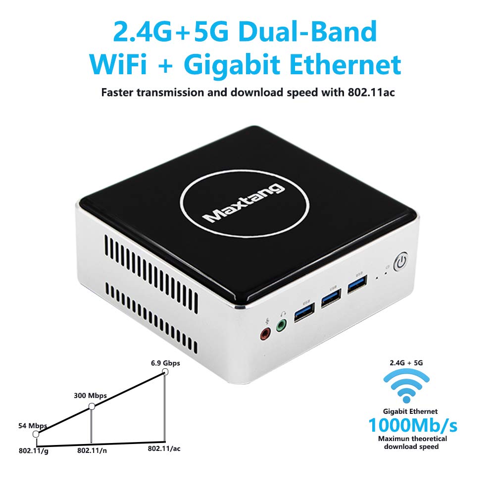 Maxtang Ryzen R1305G, Win10 Mini Pc Gaming Computer, 8G DDR4 512G M.2 NVMe SSD, HD Graphics 4K Dual Output Gigabit Etherent WiFi Bluetooth, MTN-FP50