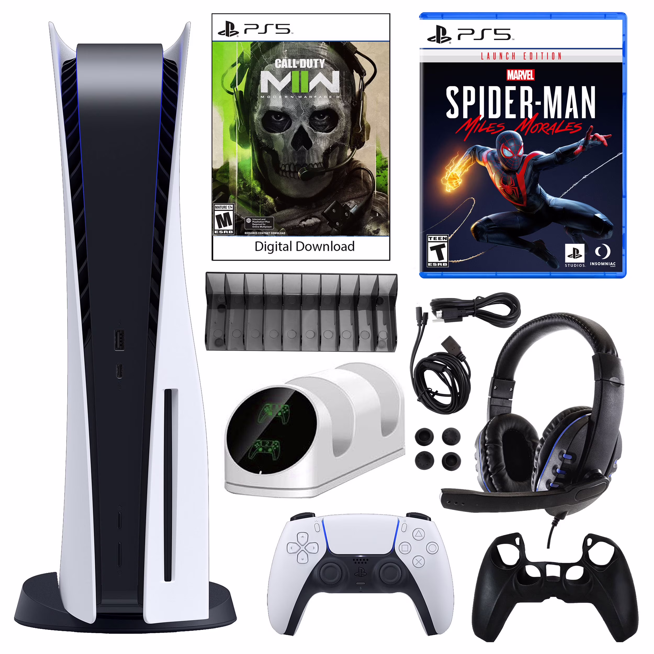 Sony PlayStation 5 Core COD: Modern Warfare II Console with Spiderman Miles Morales and Kit