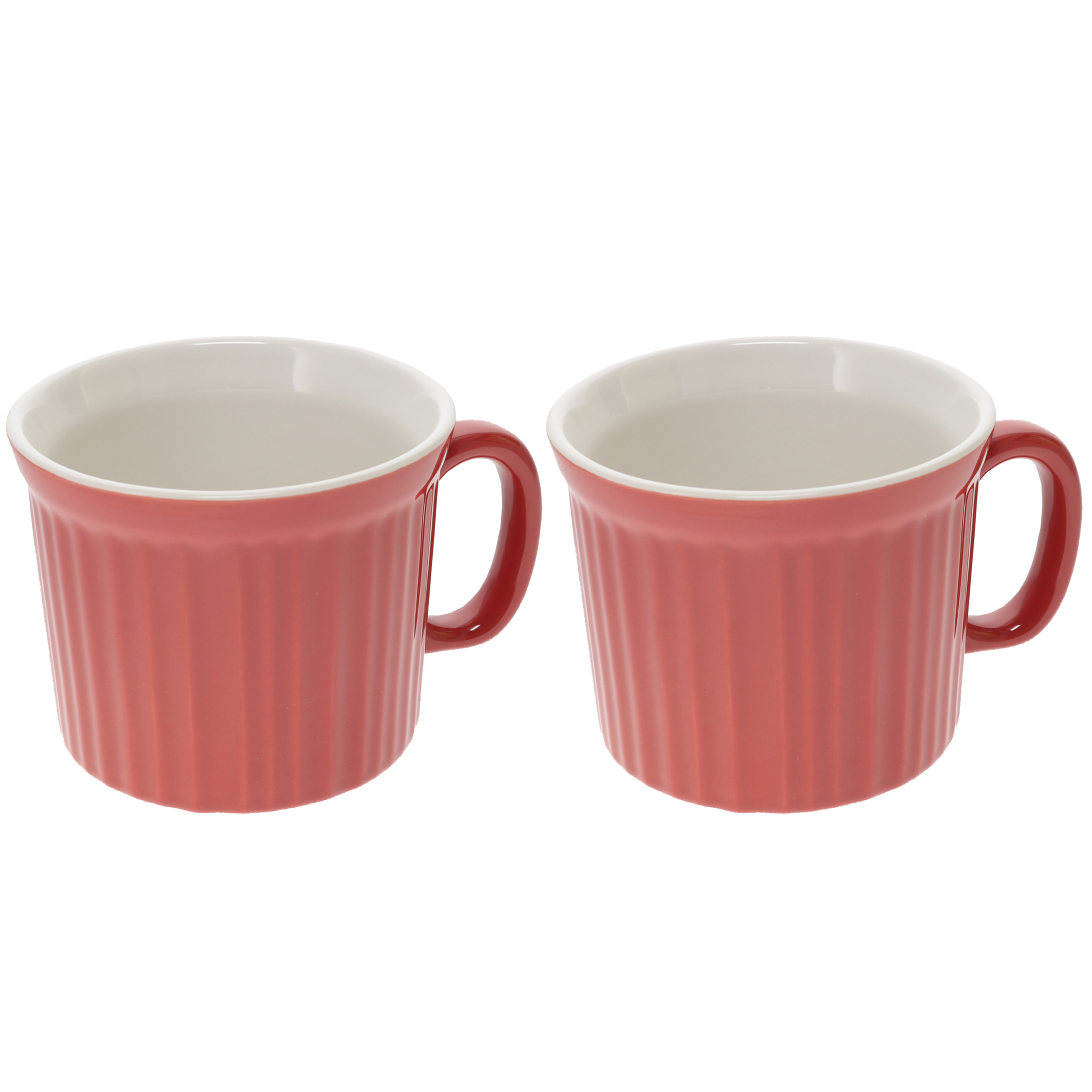 Corningware 20 fl oz Red Clay Round Hot and Cold Stoneware Ceramic Meal Mug (2-Pack)