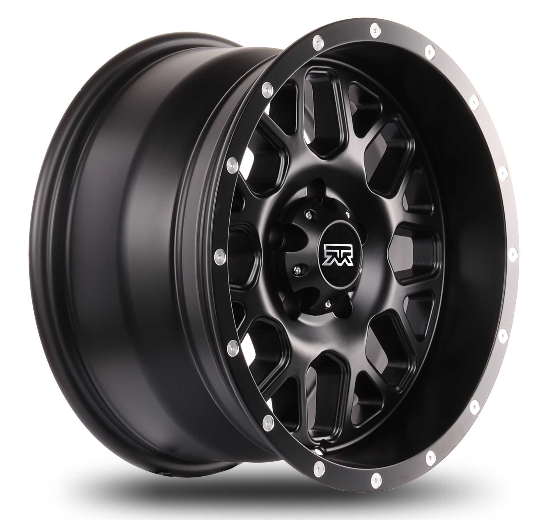 17x9 Mudder Trucker MT859 Mutiny Satin Black 5x127 5x5 ET-12 wheel rim