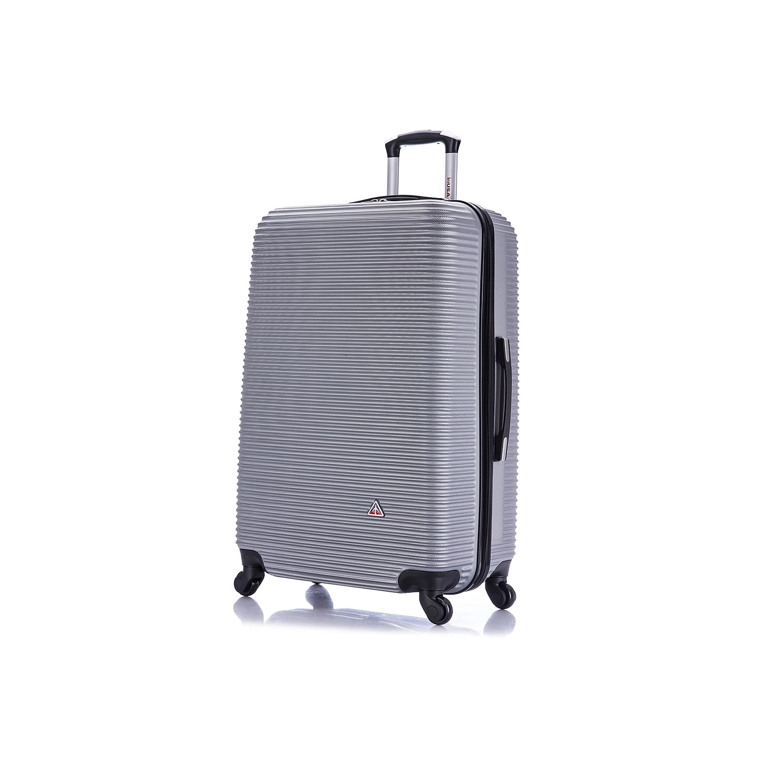InUSA Royal Large Plastic 4-Wheel Spinner Luggage Silver (IUROY00L-SIL)