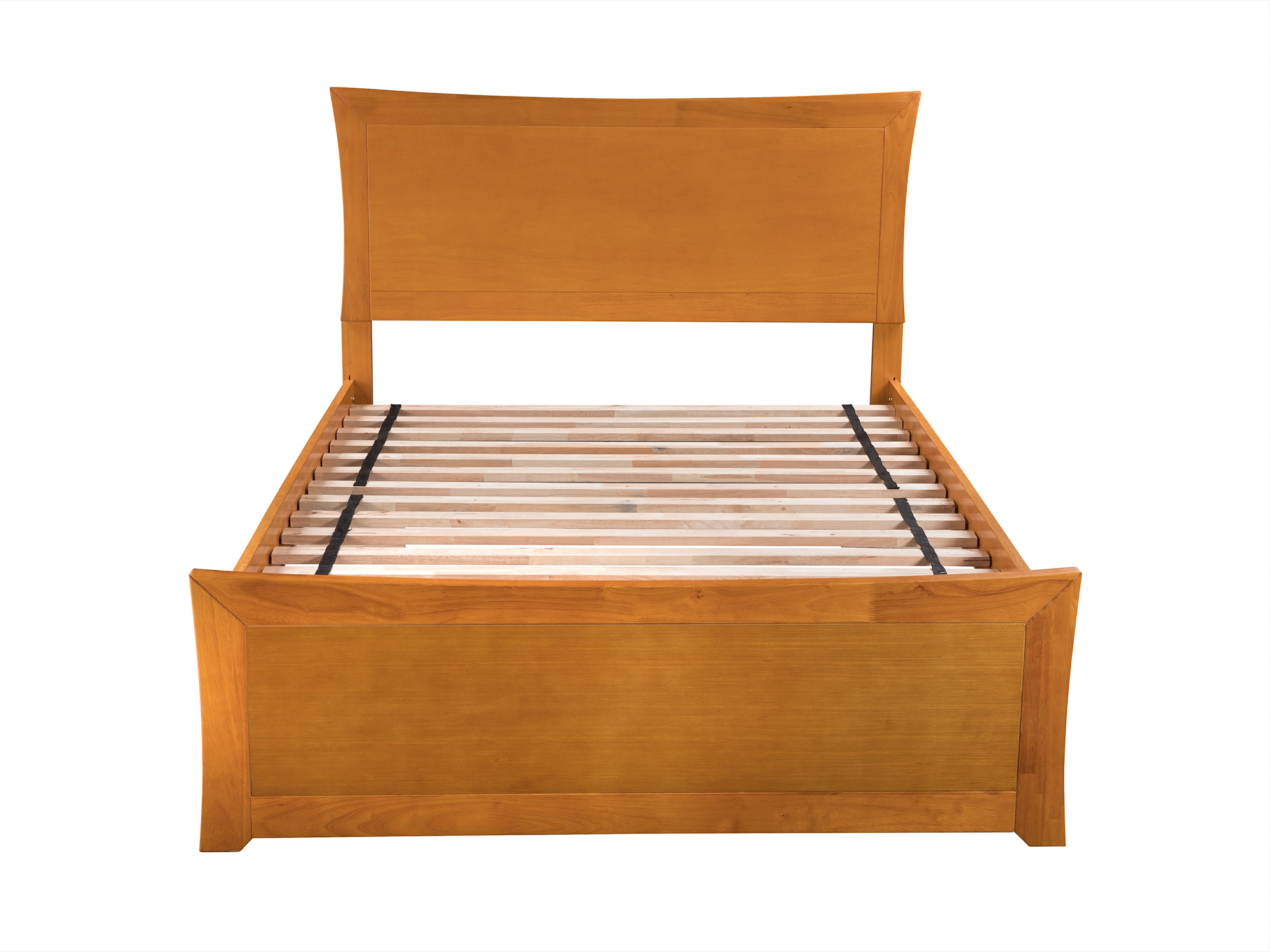 AFI Metro Full Size Solid Wood Platform Bed with Matching Footboard and Full Size Trundle in Caramel Latte