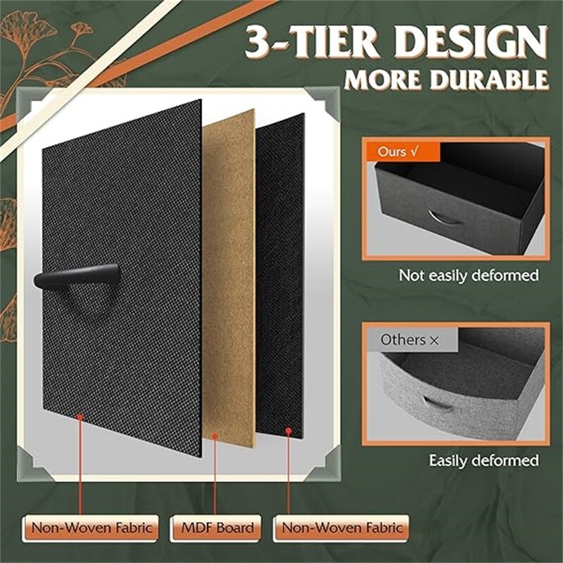 Fabric Dresser for Bedroom Charcoal Black