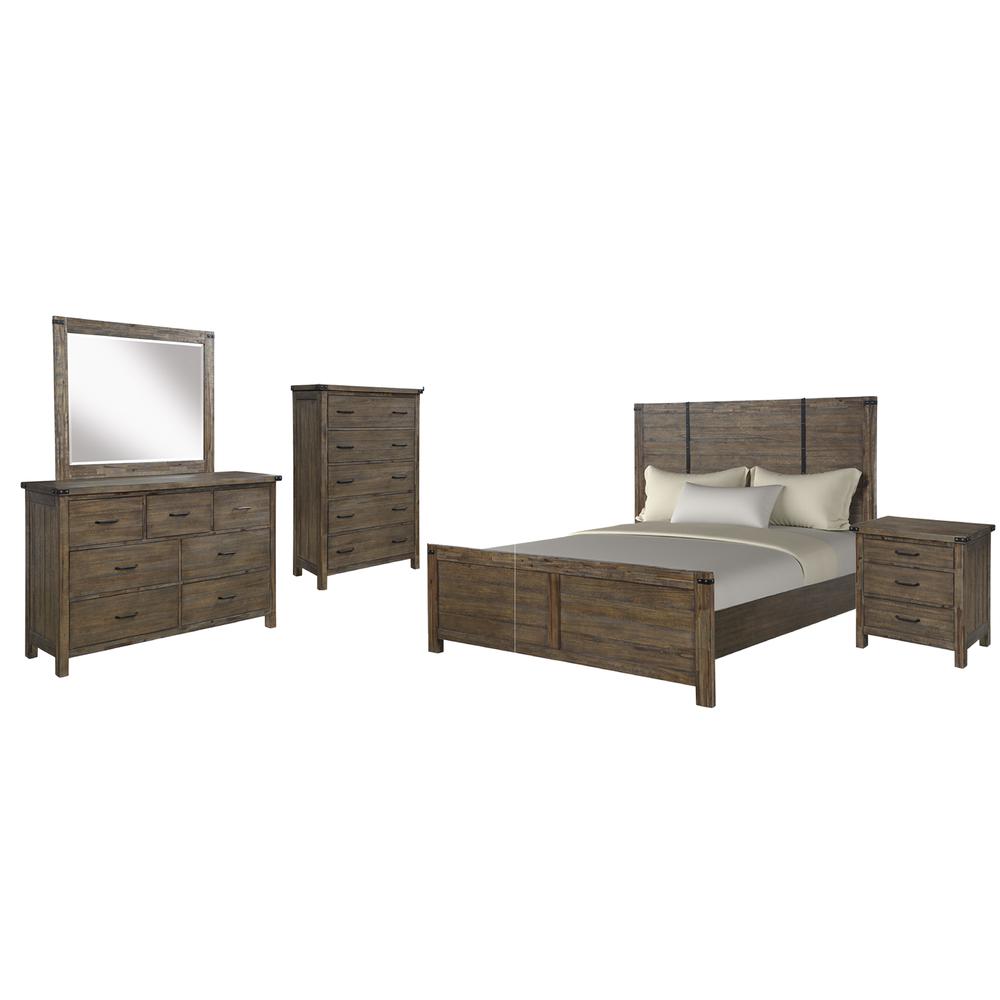 New Classic Galleon 5-Piece Wood Cal King Bedroom Set in Walnut