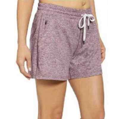 Pacific Trail Women's Mid Rise Drawstring Cozy Shorts Eggplant Heather Small NWT
