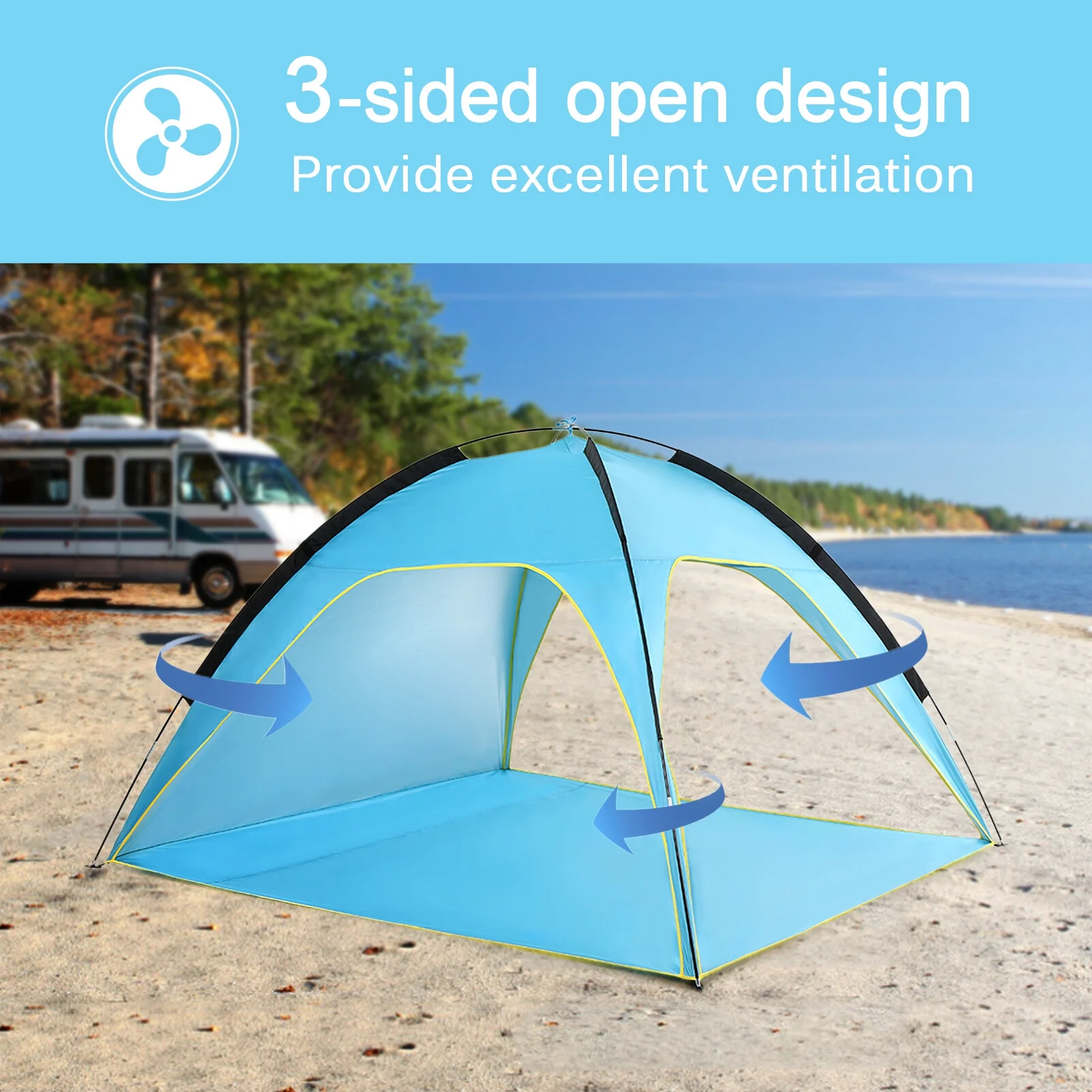 Lightweight Beach Tent Sun Shade Canopy UV Sun Shelter Camping Fishing Tent