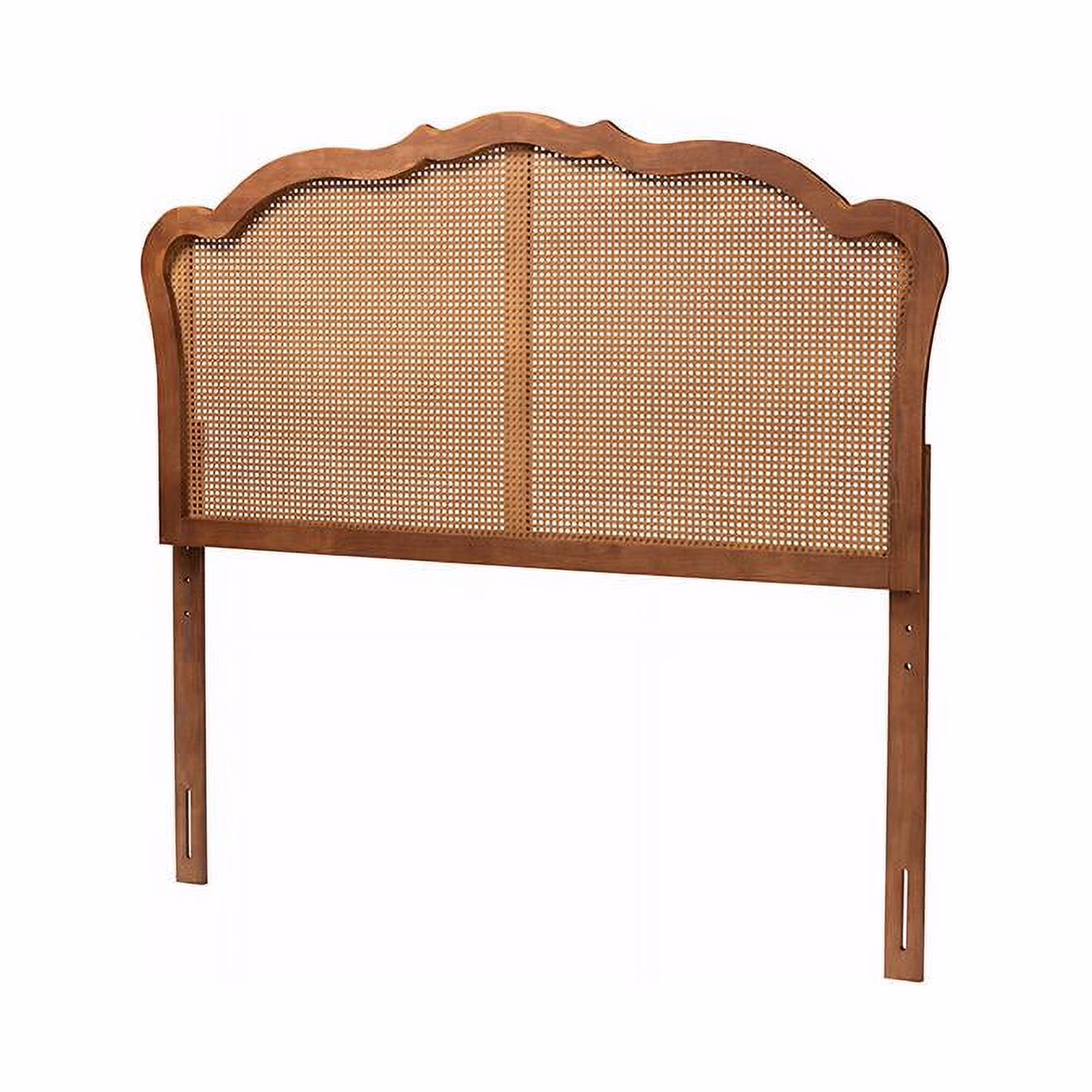Baxton Studio Classic and Traditional Ash Walnut Finished Wood King Size Headboard with Rattan