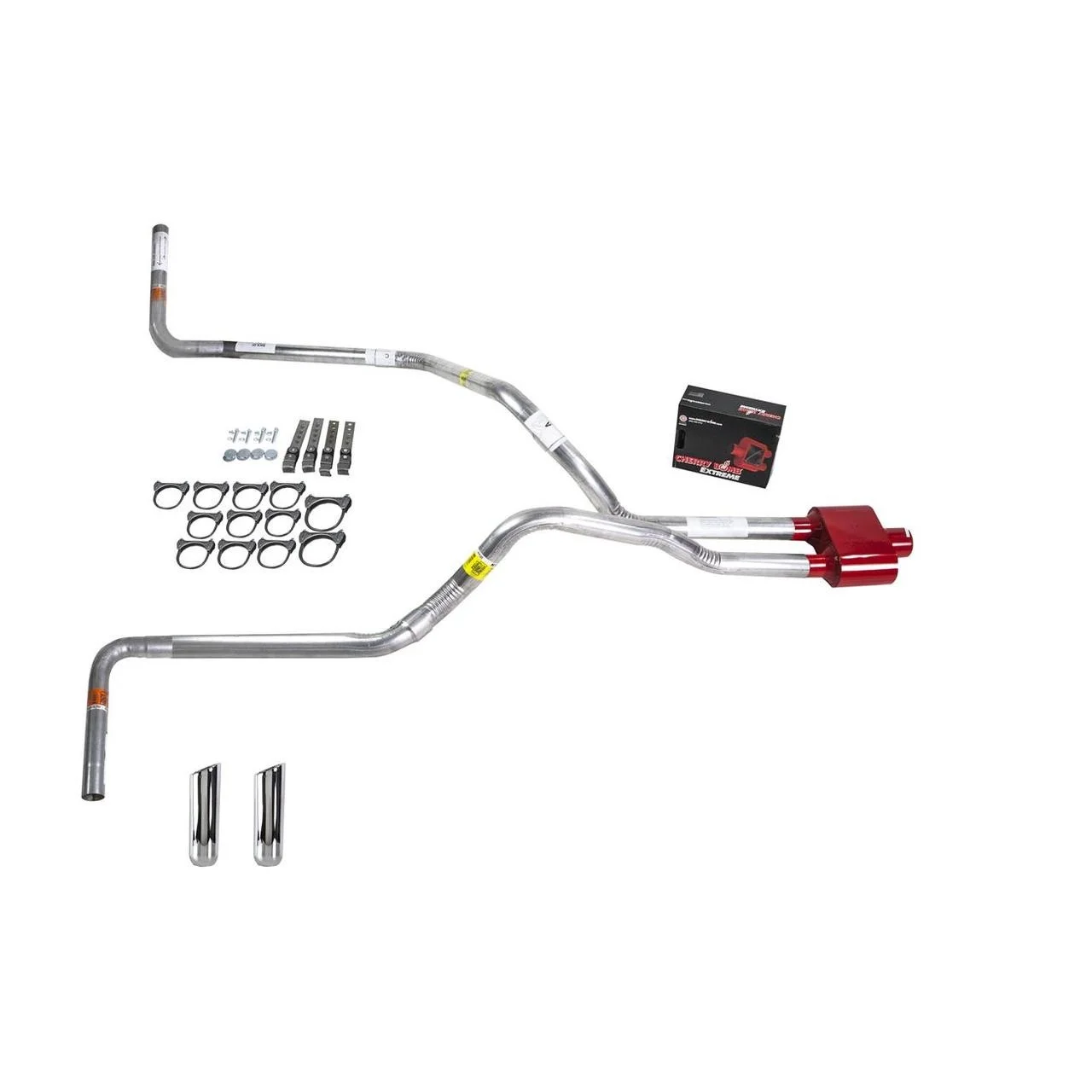 Silverado 07-13 dual exhaust 2.5 pipe Cherry Bomb Extreme RW Tip Side Exit