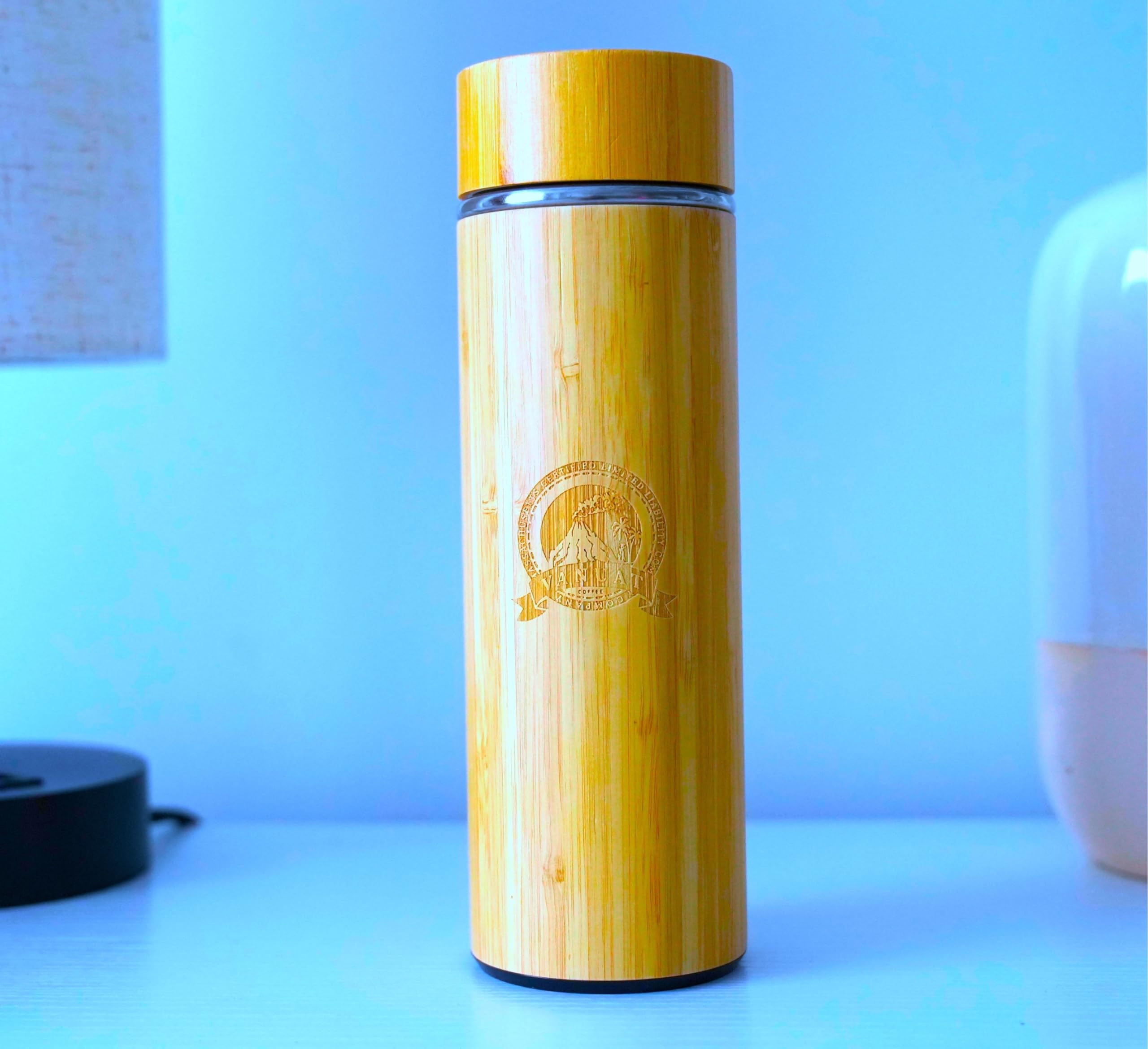 BAMBOO CRAFT THERMOS Cup Double Wall Vacuum Coffee Tumbler Tea Mug Handle Insulated Stainless Steel Water Beverage Bottle Dispenser Slate Matte Para Caf&eacute; Collection