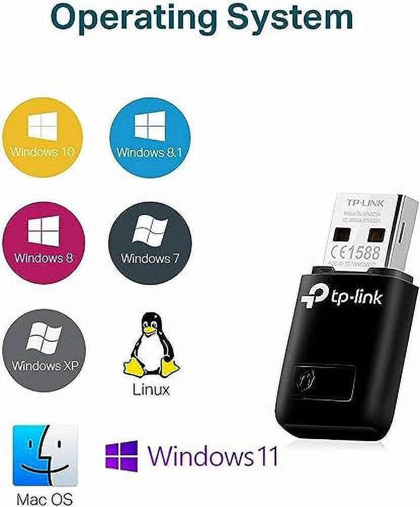 TP-Link TL-WN823N N300 Mini USB Wireless WiFi network Adapter for pc, Ideal for Raspberry Pi,Black