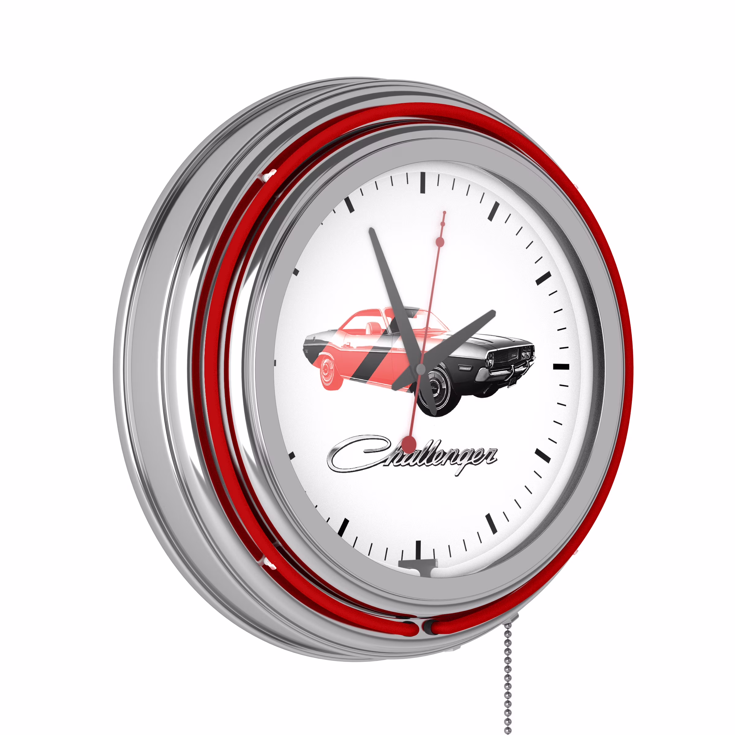 Dodge Challenger Stripe 2 Double Ring Neon Wall Clock