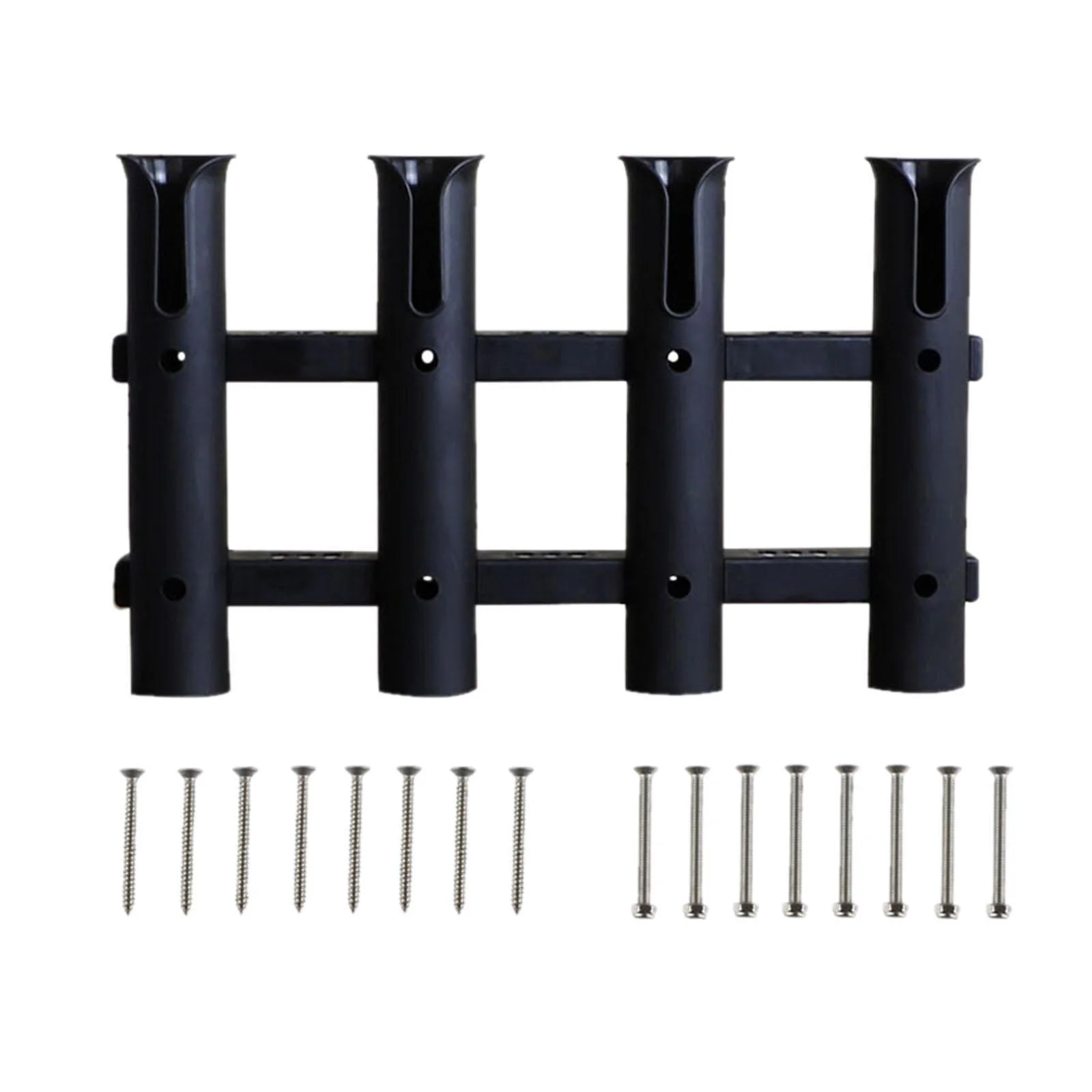Fishing Rod Holder 4 Pole Bracket Tube for Boat Marine Side-, 17.4x10.7inch Black