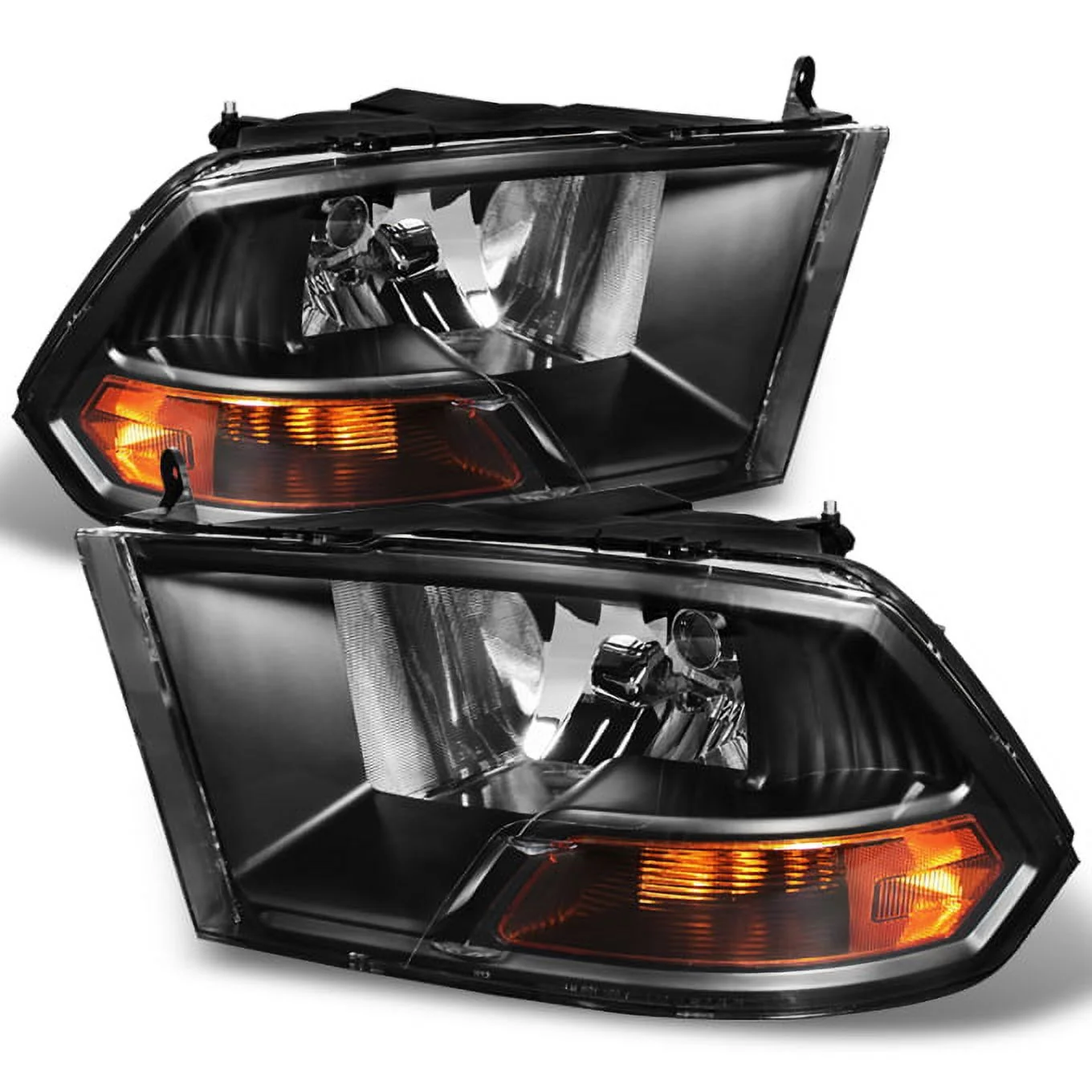 AKKON - For Black 09-18 Ram 1500 2010-2018 Ram 2500 3500 Pickup Truck Headlights Front Lamps Direct Replacement