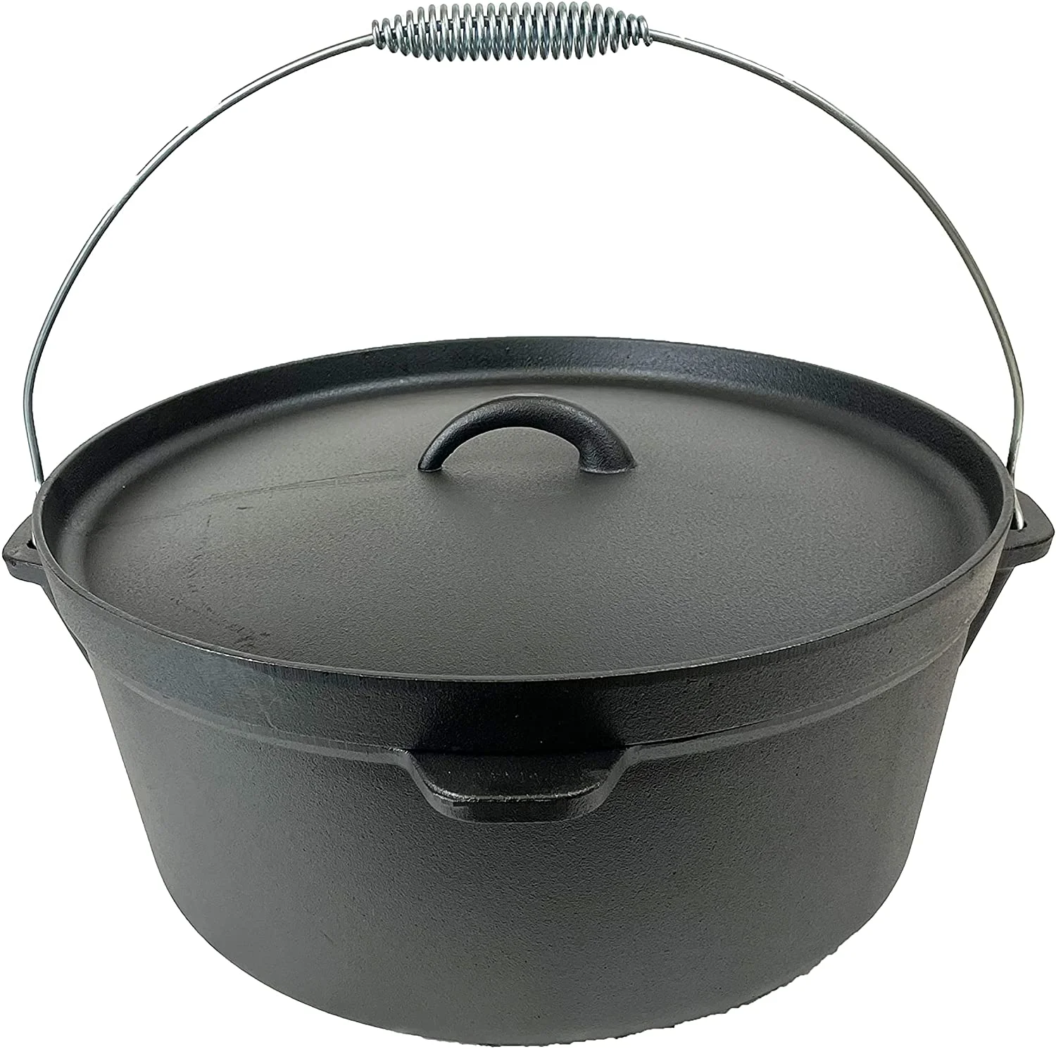 CUISILAND 12QT Pre-Seasoned Lip Lid Cast Iron Dutch Oven with Lid