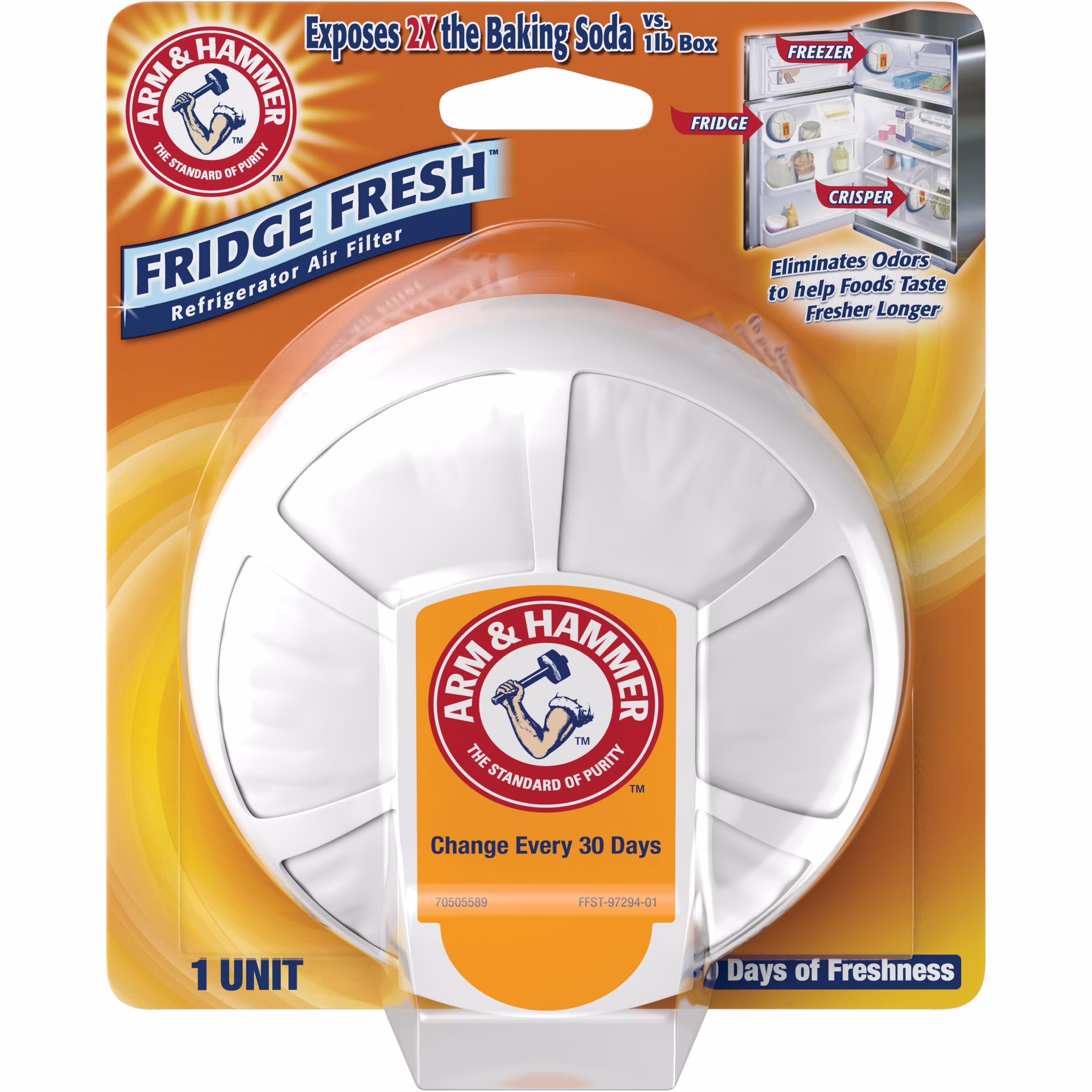Fridge Fresh Baking Soda, Unscented, 5.5 Oz, 8/carton | Bundle of 5 Cartons