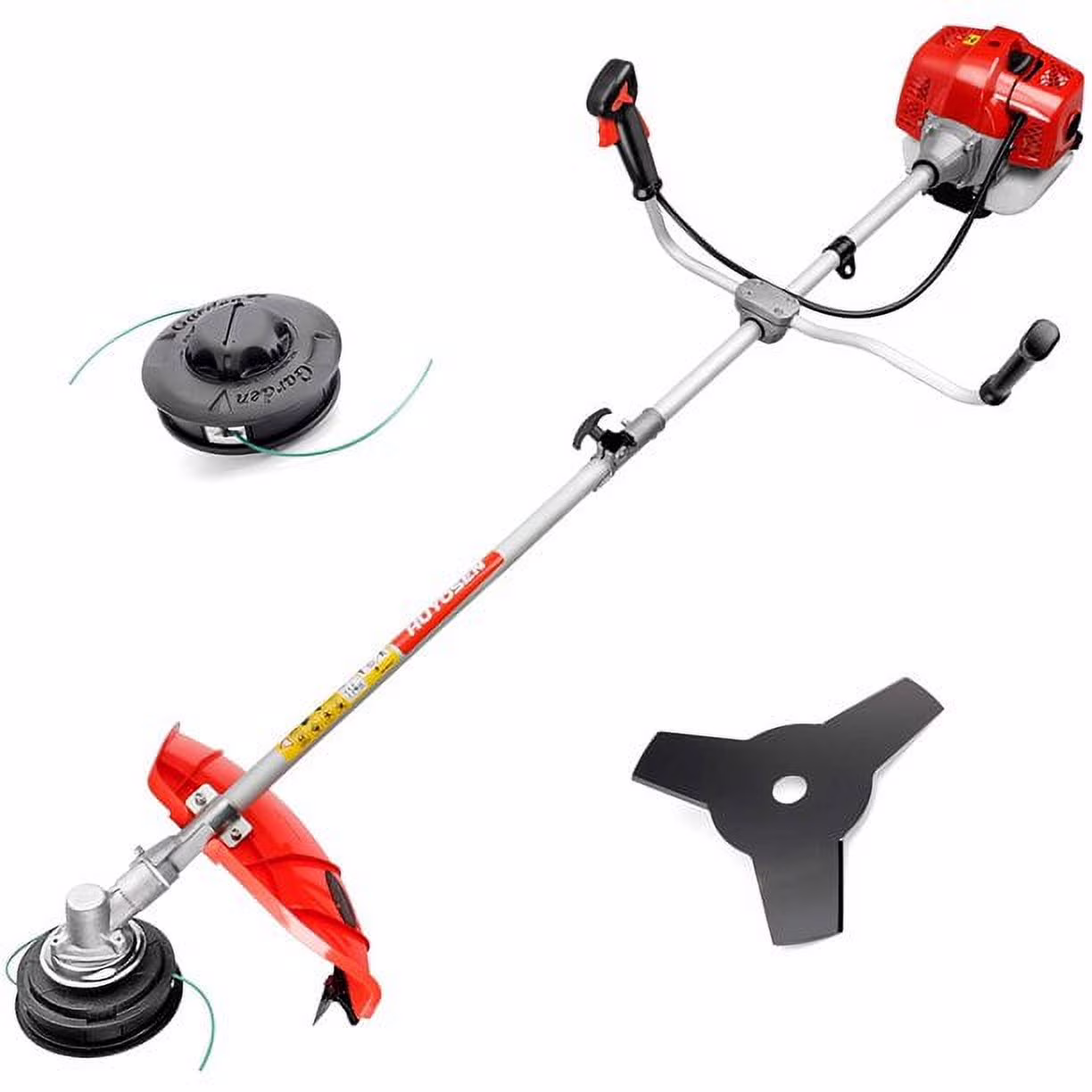 HUYOSEN 51.7CC Grass String Trimmers Gas Straight Shaft Brush Cutter Gasoline Powered Grass Weed Trimmer Straight Shaft Gas Weeder Eater Cutter