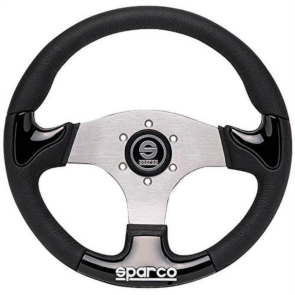 Sparco 015THPUNR345 P222 Street Racing Steering Wheel 345 mm Dia. Black Leather