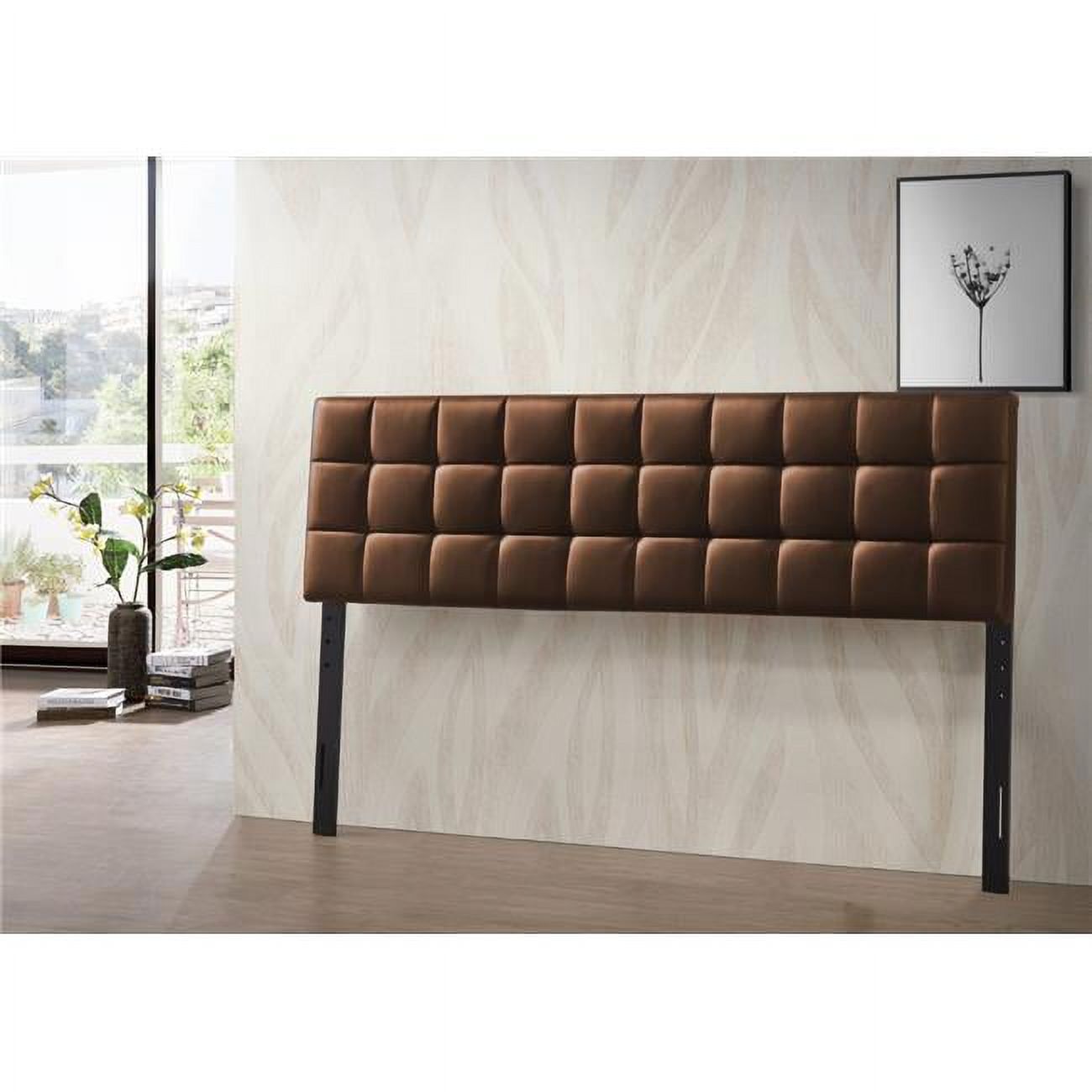 84.5 in. Cardi Adjustable Headboard, Brown - King Size