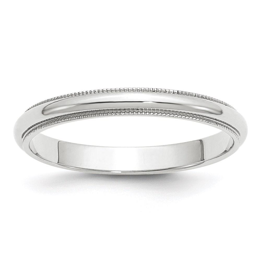 14k White Gold 3mm Milgrain Men's / Ladies Wedding Band Ring