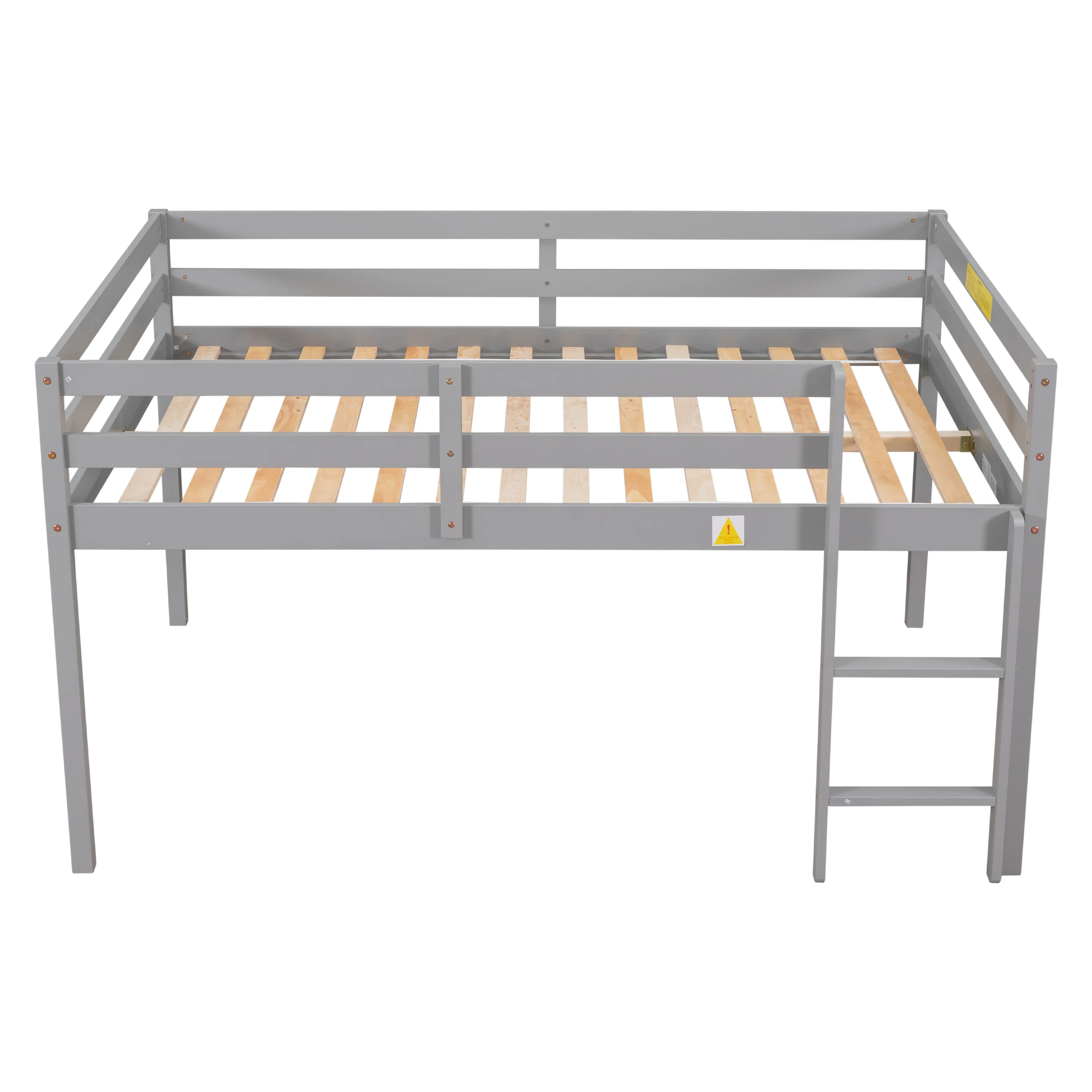 ikayaa Full Loft Bed,Grey