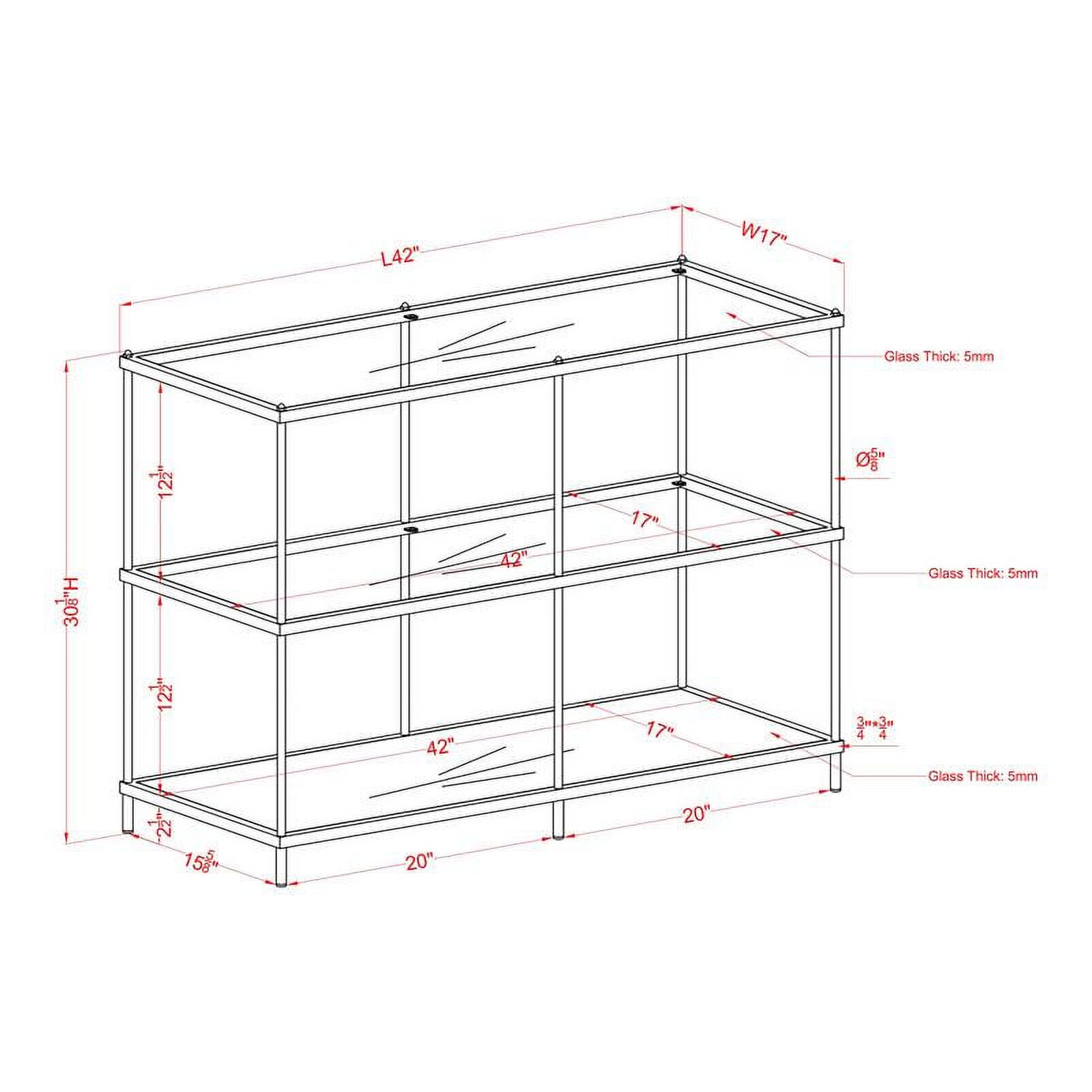 Bowery Hill Modern Metal 2-Shelf Console Table in Blue Finish