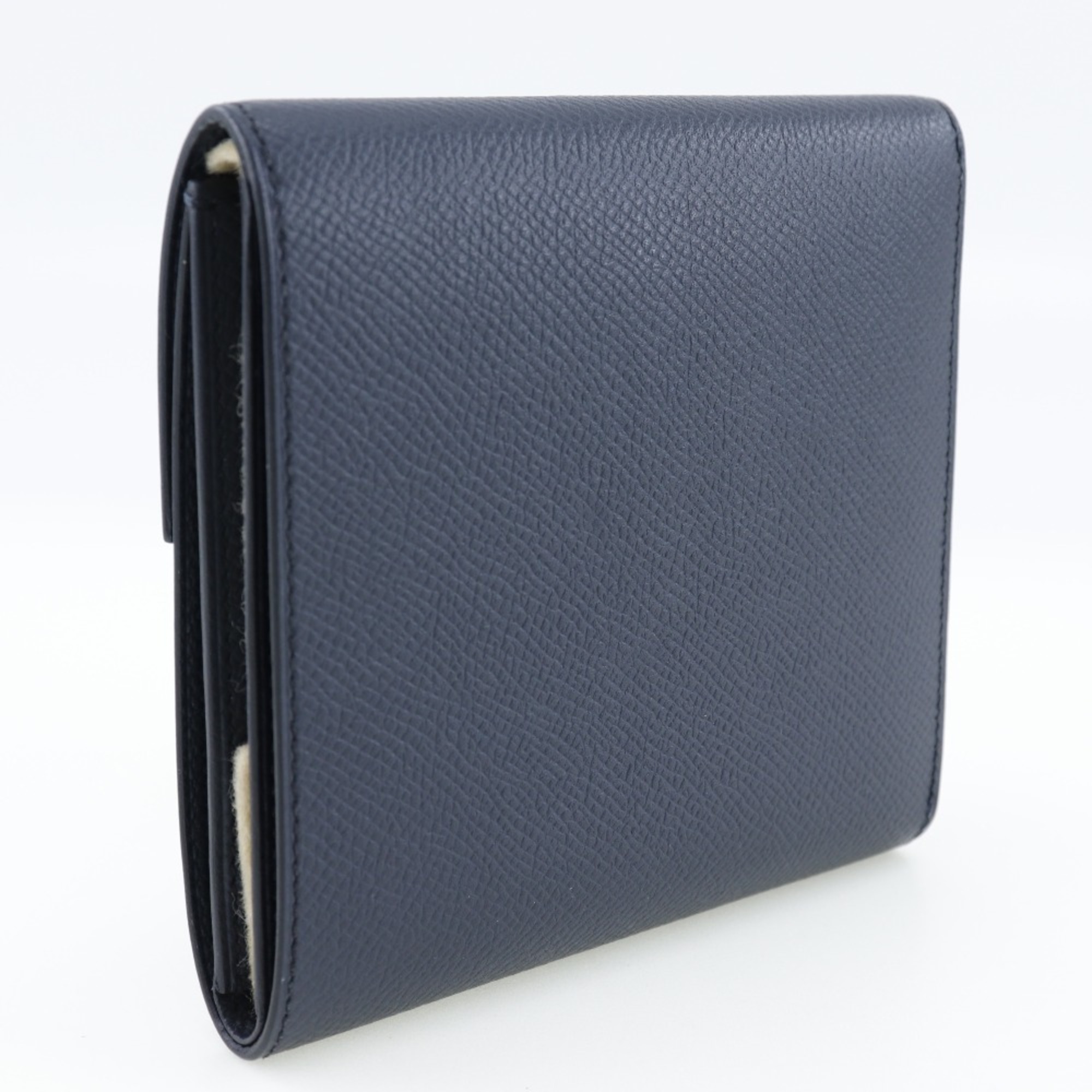 Pre-Owned HERMES Click 12 Bifold Wallet Vaux Epson Made in France 2020 Black Y Flap Unisex (Good)