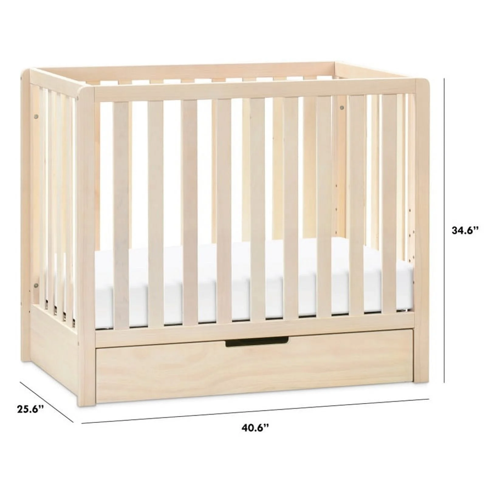 Carter's by DaVinci Colby 4-in-1 Convertible Mini Crib with Trundle in Washed Natural