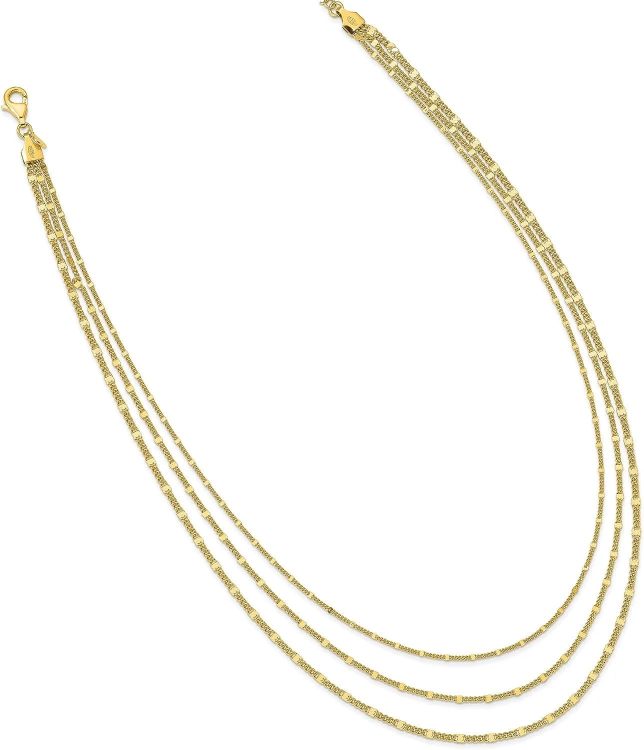 Sterling Silver Gold-tone Multi-strand with 1.5in ext. Necklace - 16
