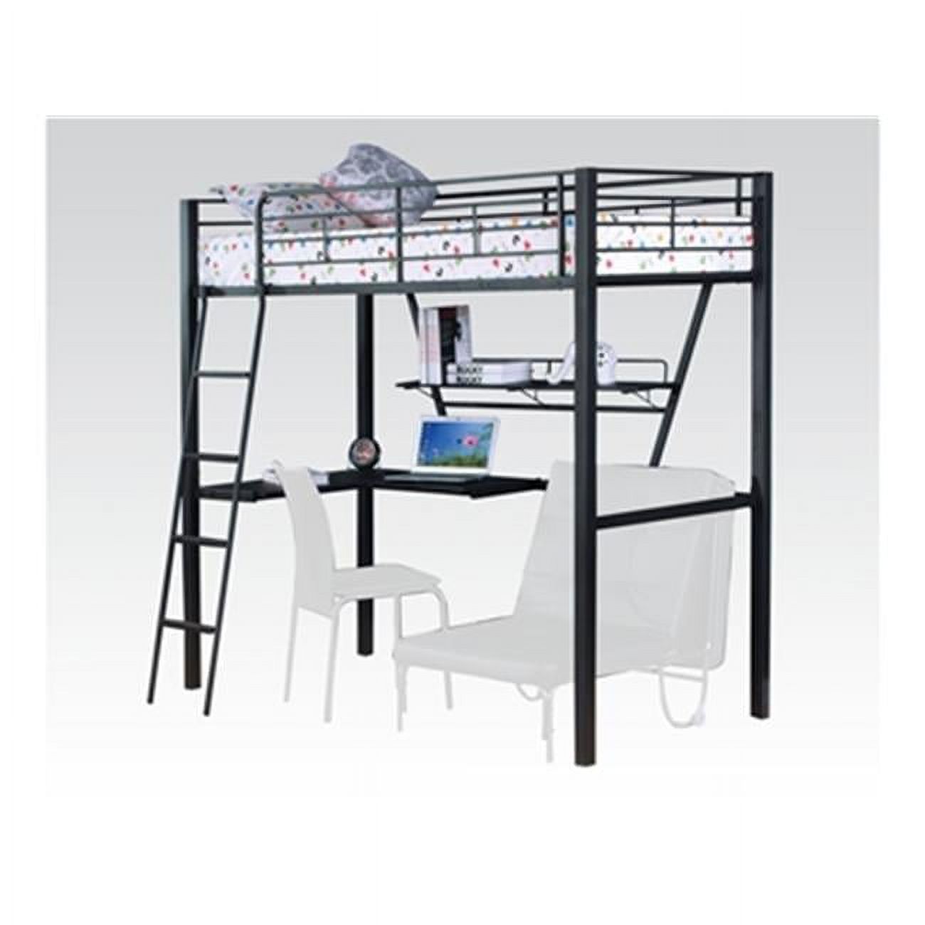 Youth Bedroom Twin Loft Bed With Desk And Futon