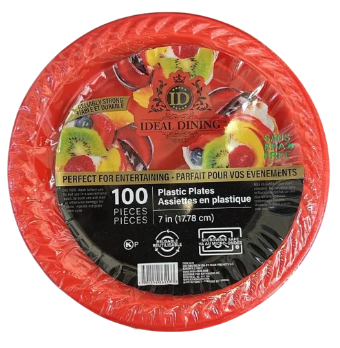 Nicole Fantani's IDEAL Dining 10 Inches Disposable Red Plastic plates Good to use in Microwave : 300 Count