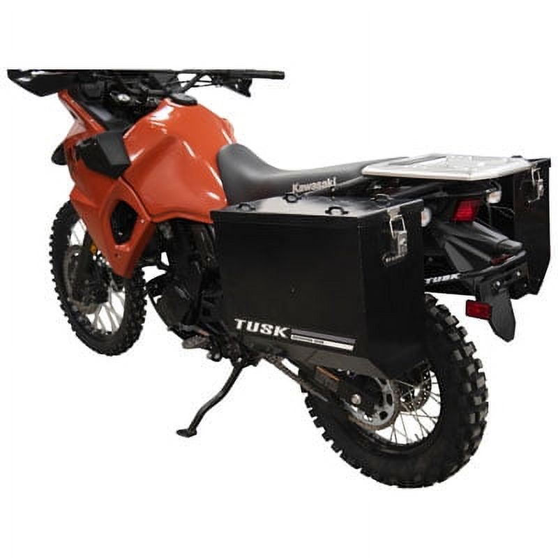 Aluminum Panniers with Pannier Racks Large Black Compatible With Kawasaki KLR 650 S 2023