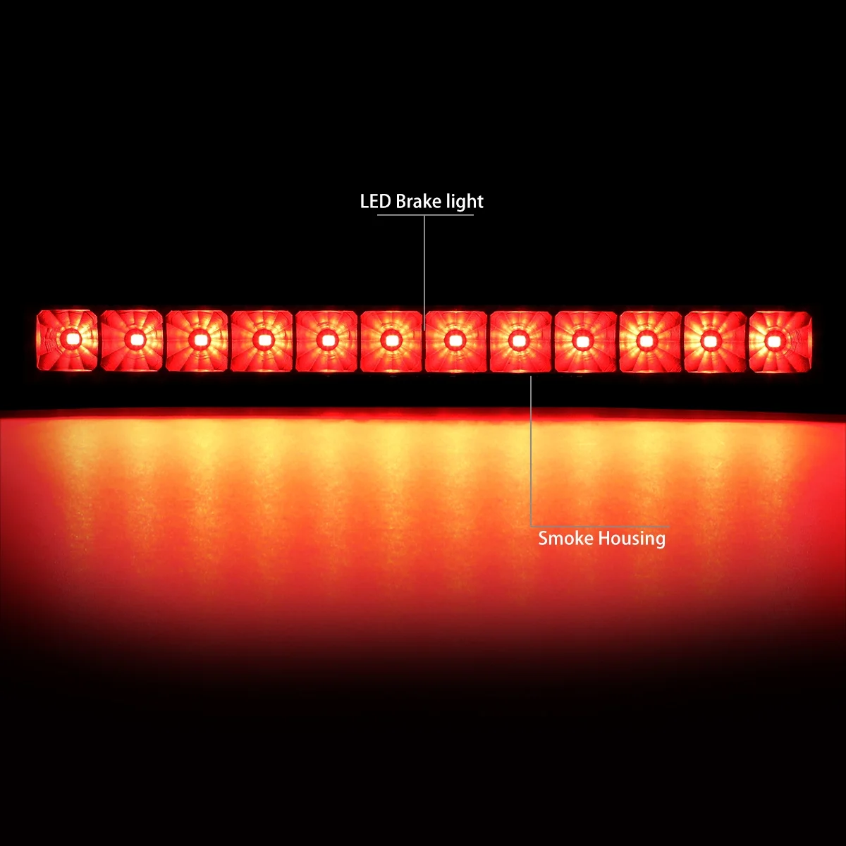DNA Motoring 3BL-NARM04-LED-BK-SM for 2004 to 2015 Nissan Pathfinder Armada Infiniti QX56 Full LED 3rd Third Tail Brake Light Rear Stop Lamp Smoked Lens 05 06 07 08 09 10 11 12 13 14