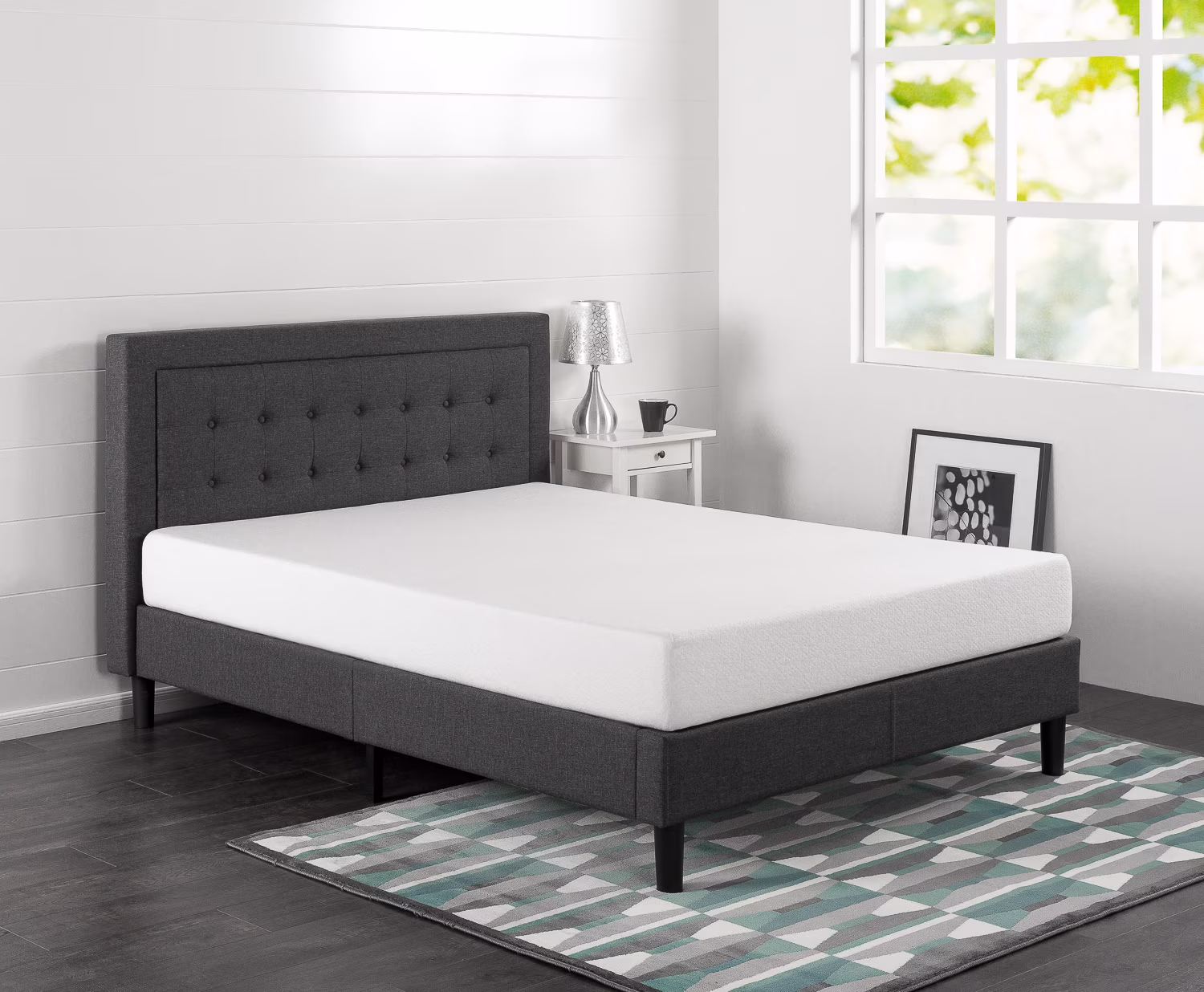 Zinus Dachelle Upholstered Button Tufted Premium Platform Bed, California King